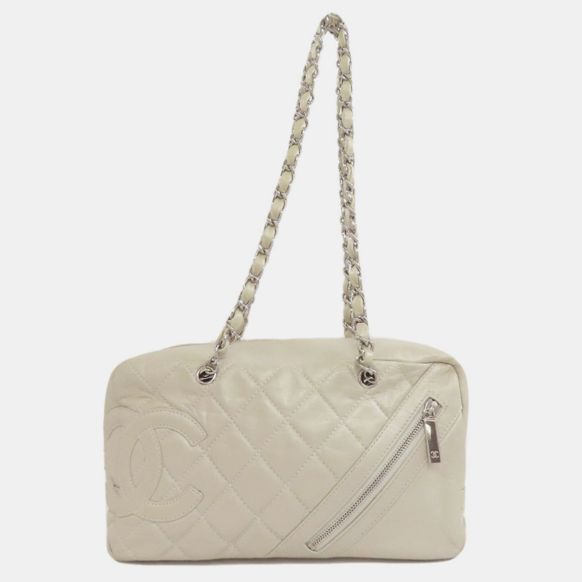 

Chanel Lambskin Cambon Line Shoulder Bag, Beige