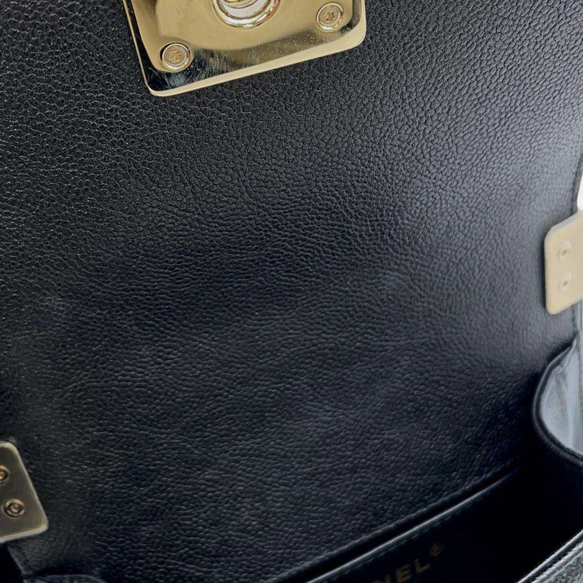 Chanel Black Boy Caviar Skin Chain Shoulder Bag 