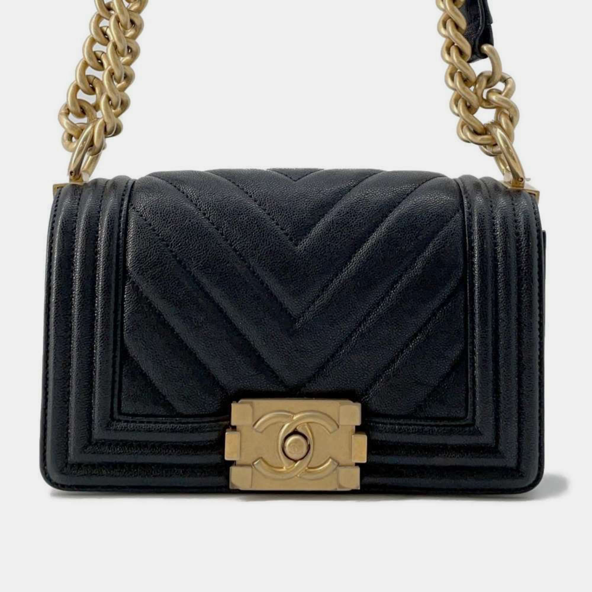 

Chanel Black Boy Small Matelasse Coco Mark Chain Shoulder Bag