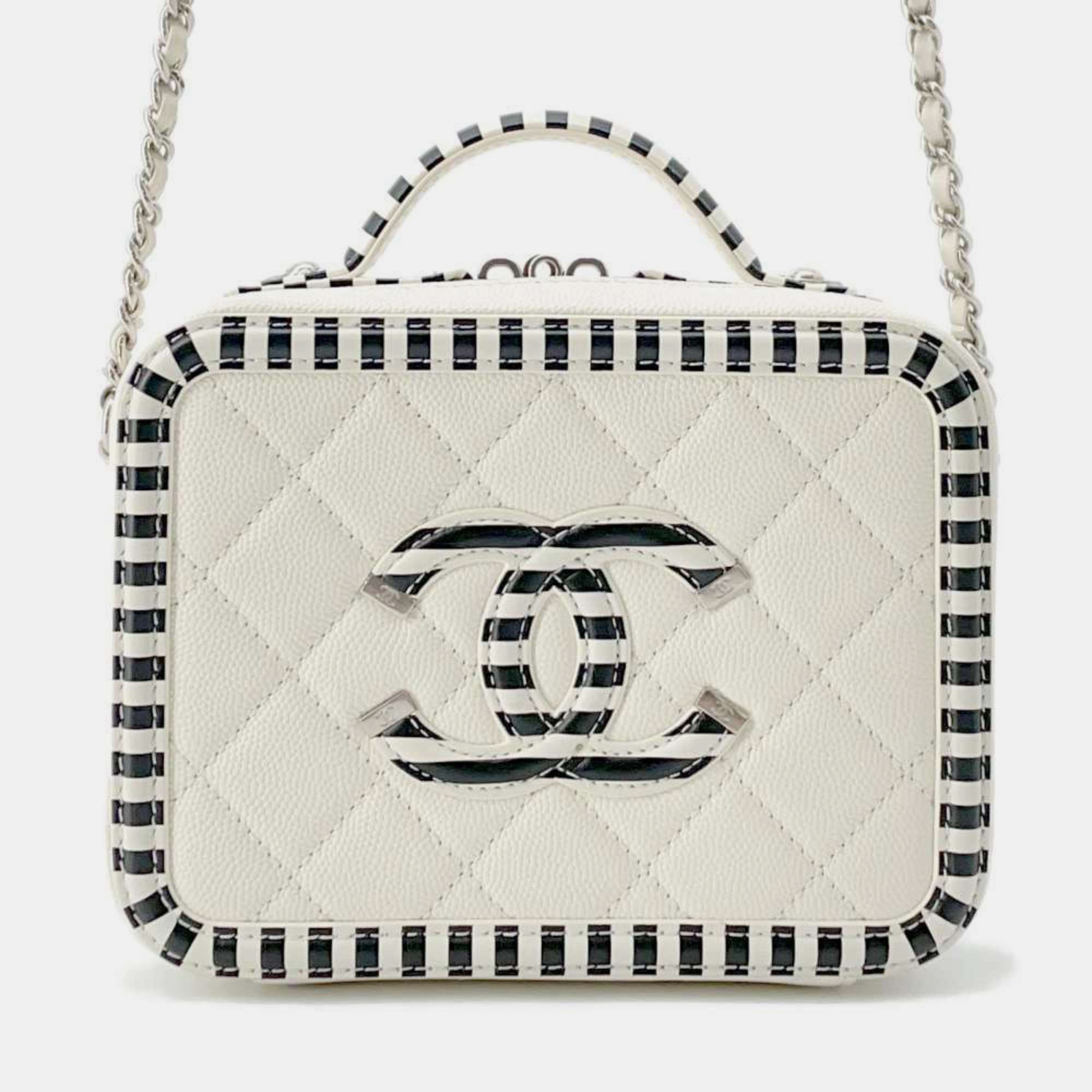 

Chanel Caviar Skin Black White CC Filigree Vanity Chain Shoulder Bag