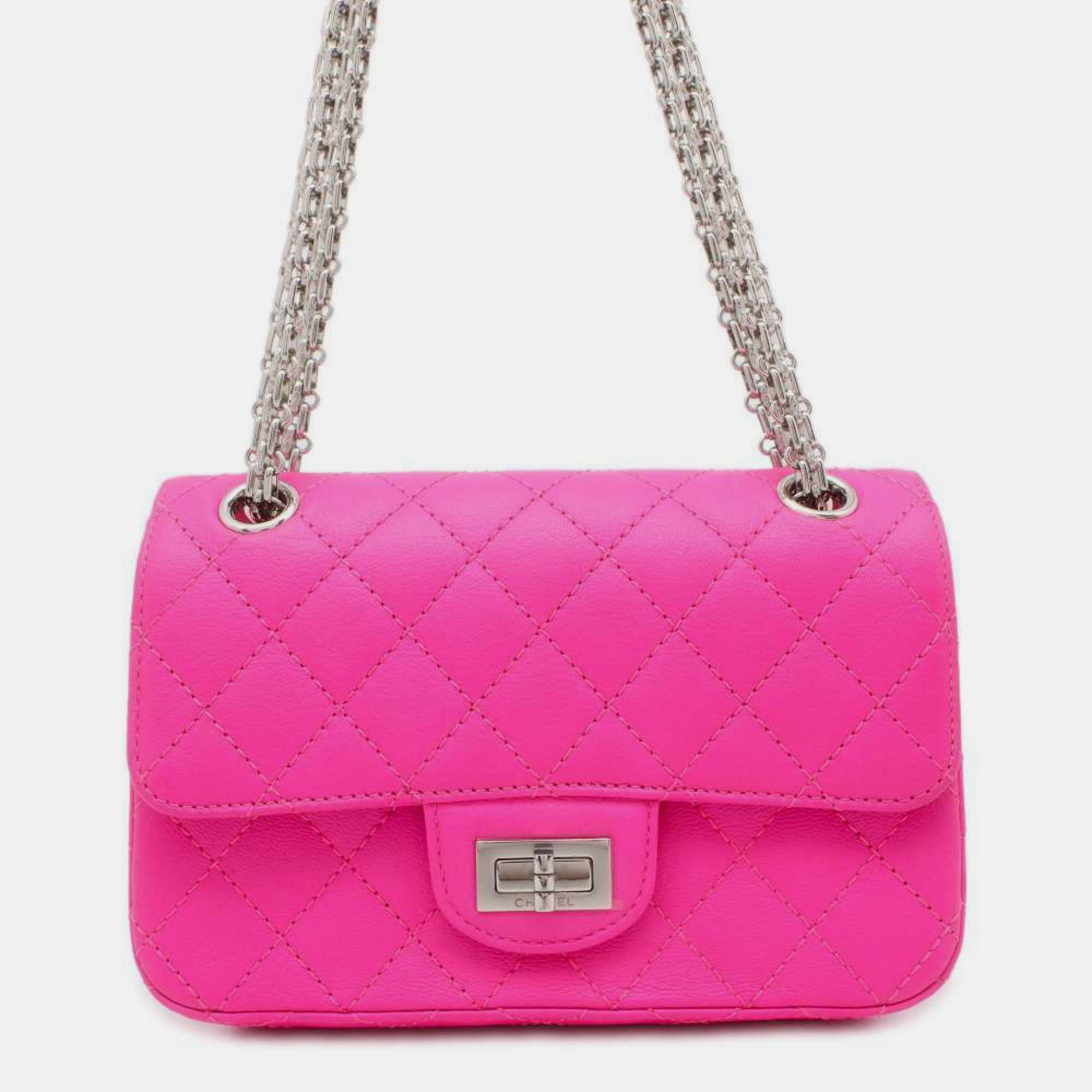 

Chanel Leather Matelasse 2.55 Chain Shoulder Bag, Pink