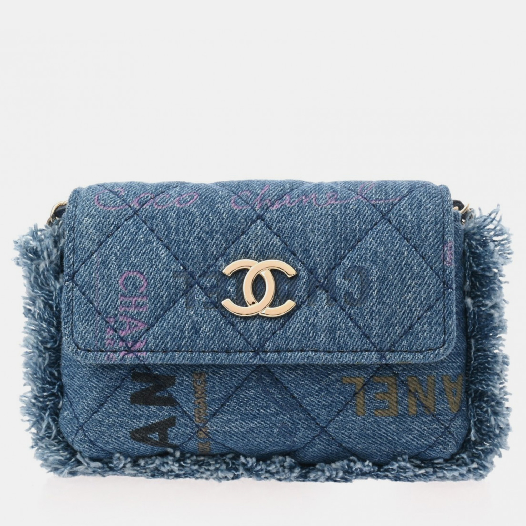 

Chanel Blue Denim Chain Pochette Shoulder Bag