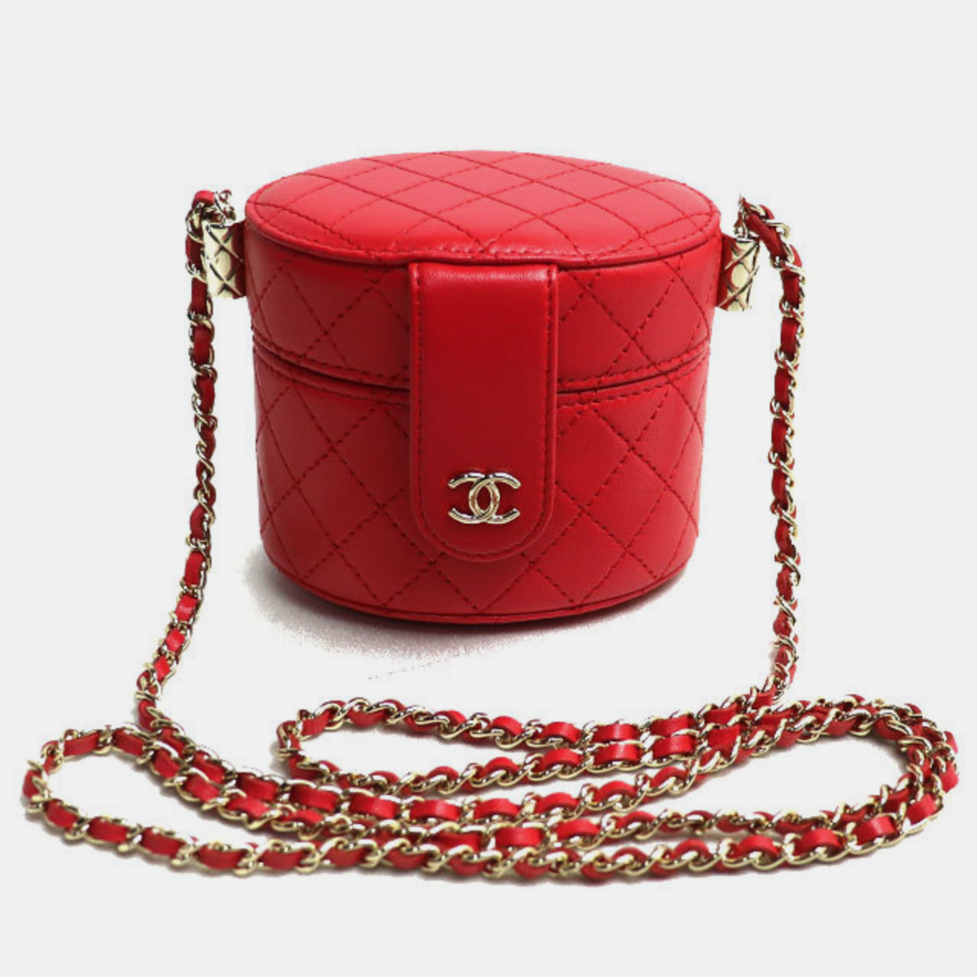 

Chanel Red Matelasse Small Vanity Shoulder Bag