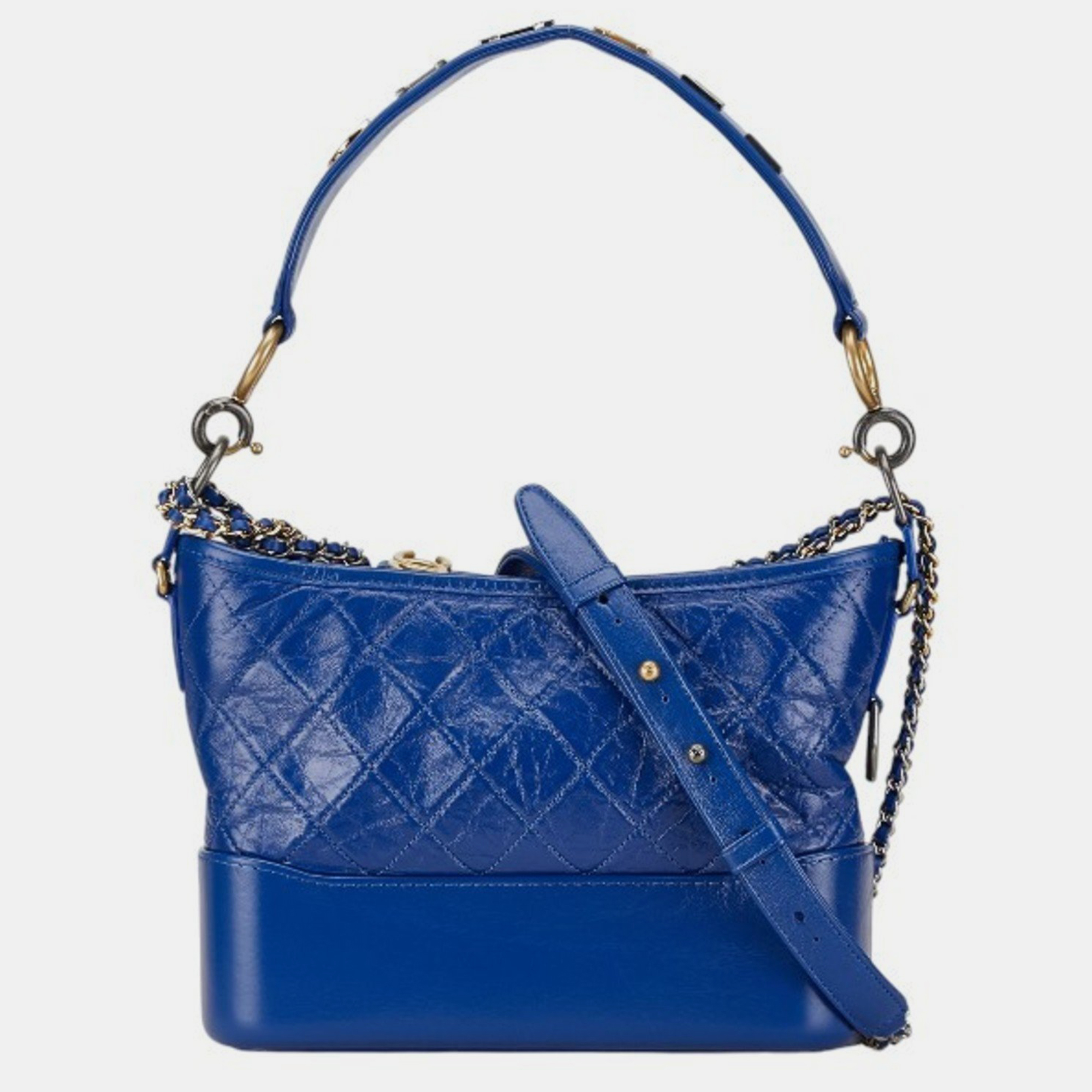 

Chanel Blue Aged Calfskin Gabrielle de Chanel Small Hobo Chain Shoulder Bag