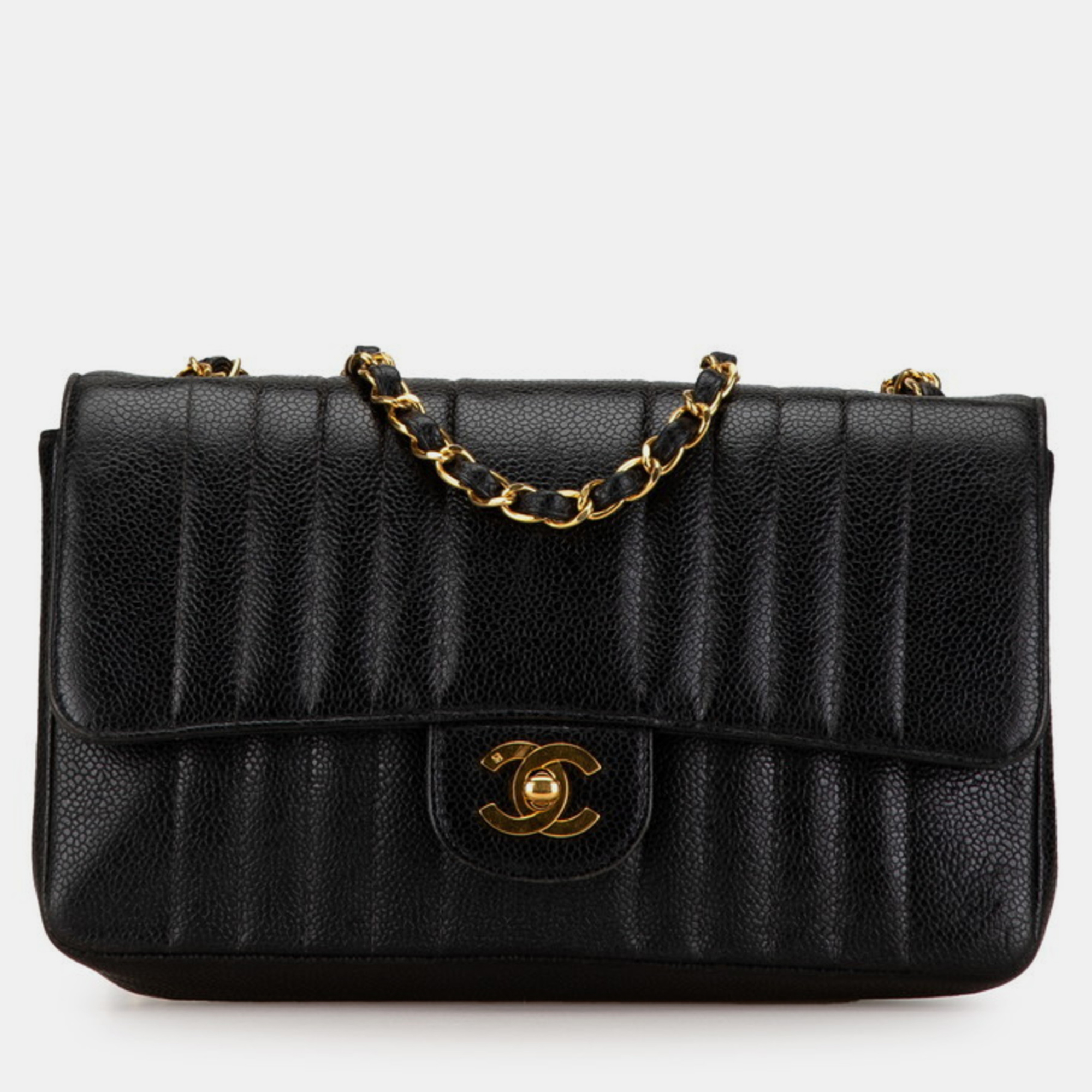 

Chanel Black Caviar Skin Mademoiselle Coco Mark Chain Shoulder Bag