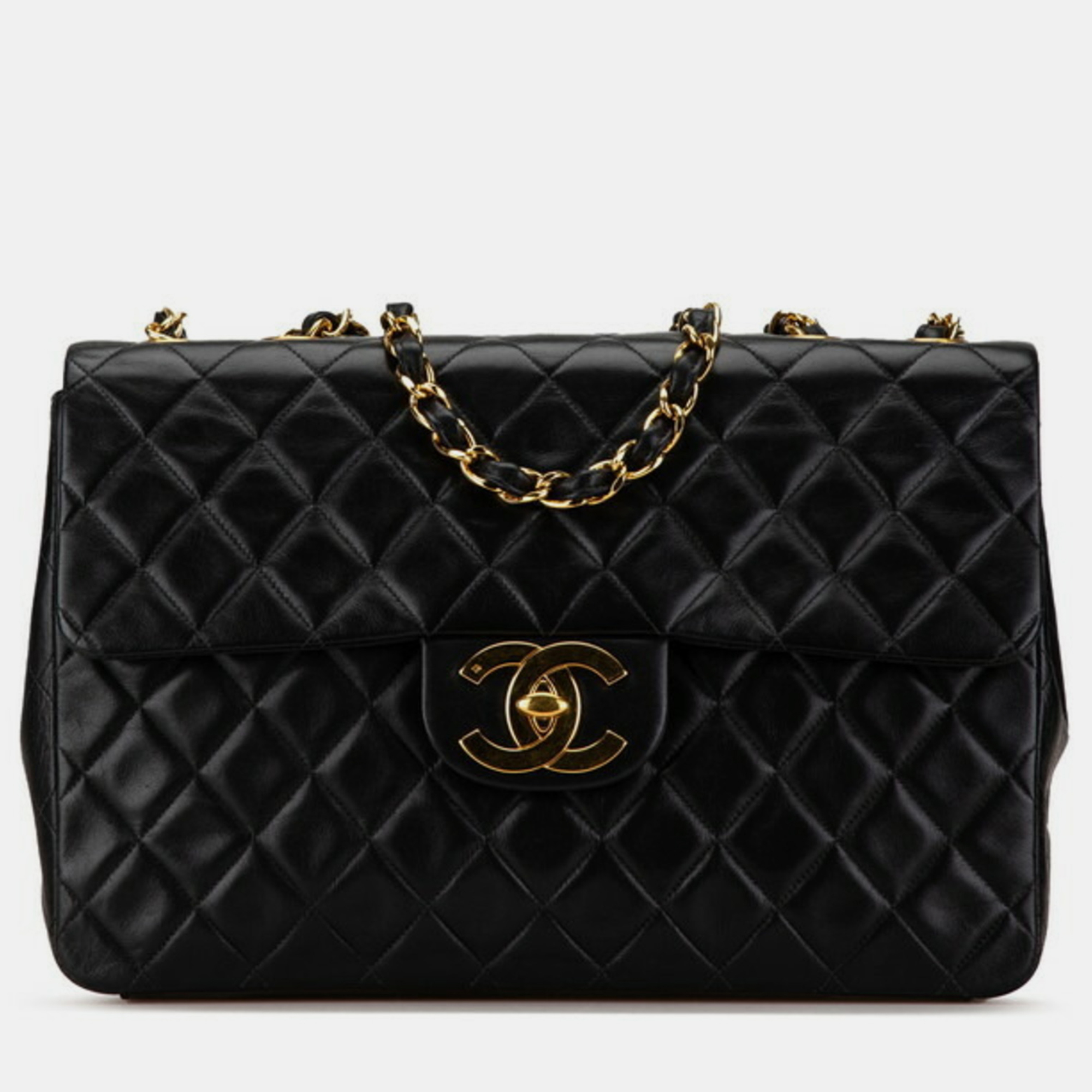 

Chanel Black Lambskin Matelasse 33 Coco Mark Chain Shoulder Bag