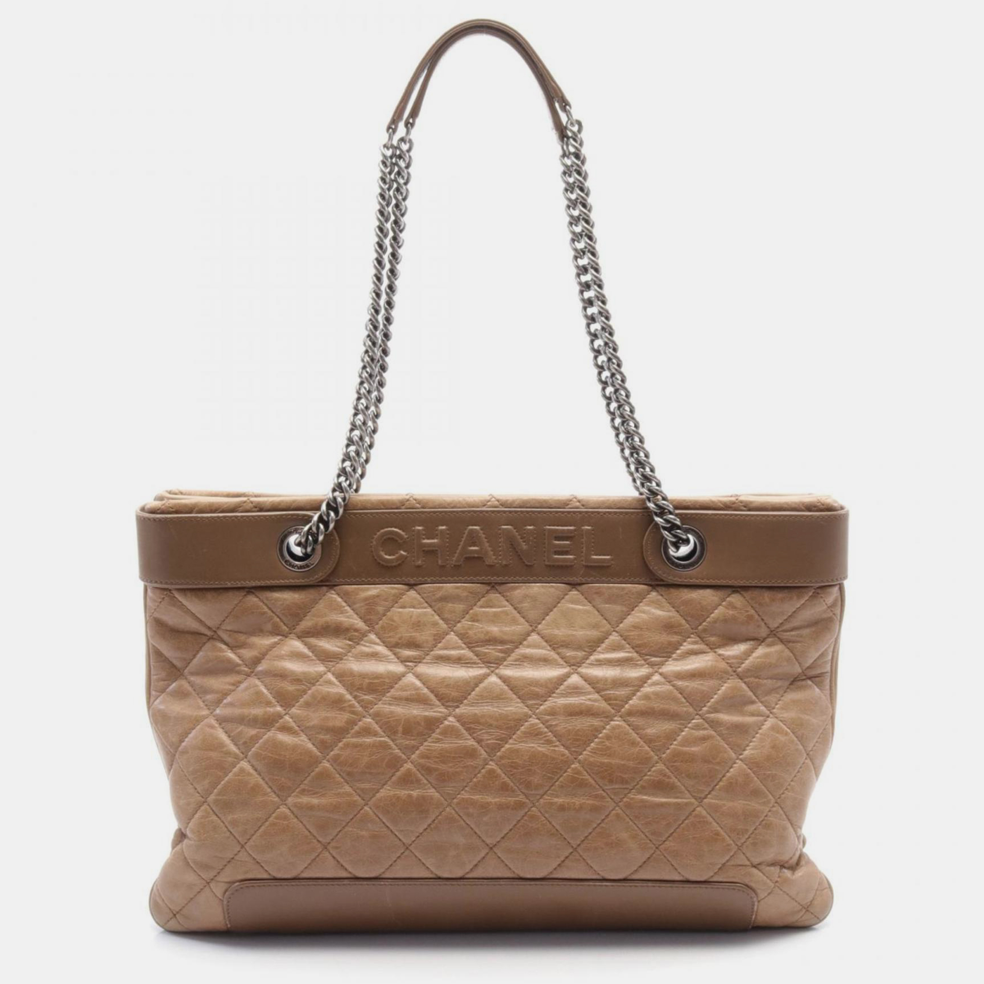 

Chanel Leather Brown Matelasse Tote Bag