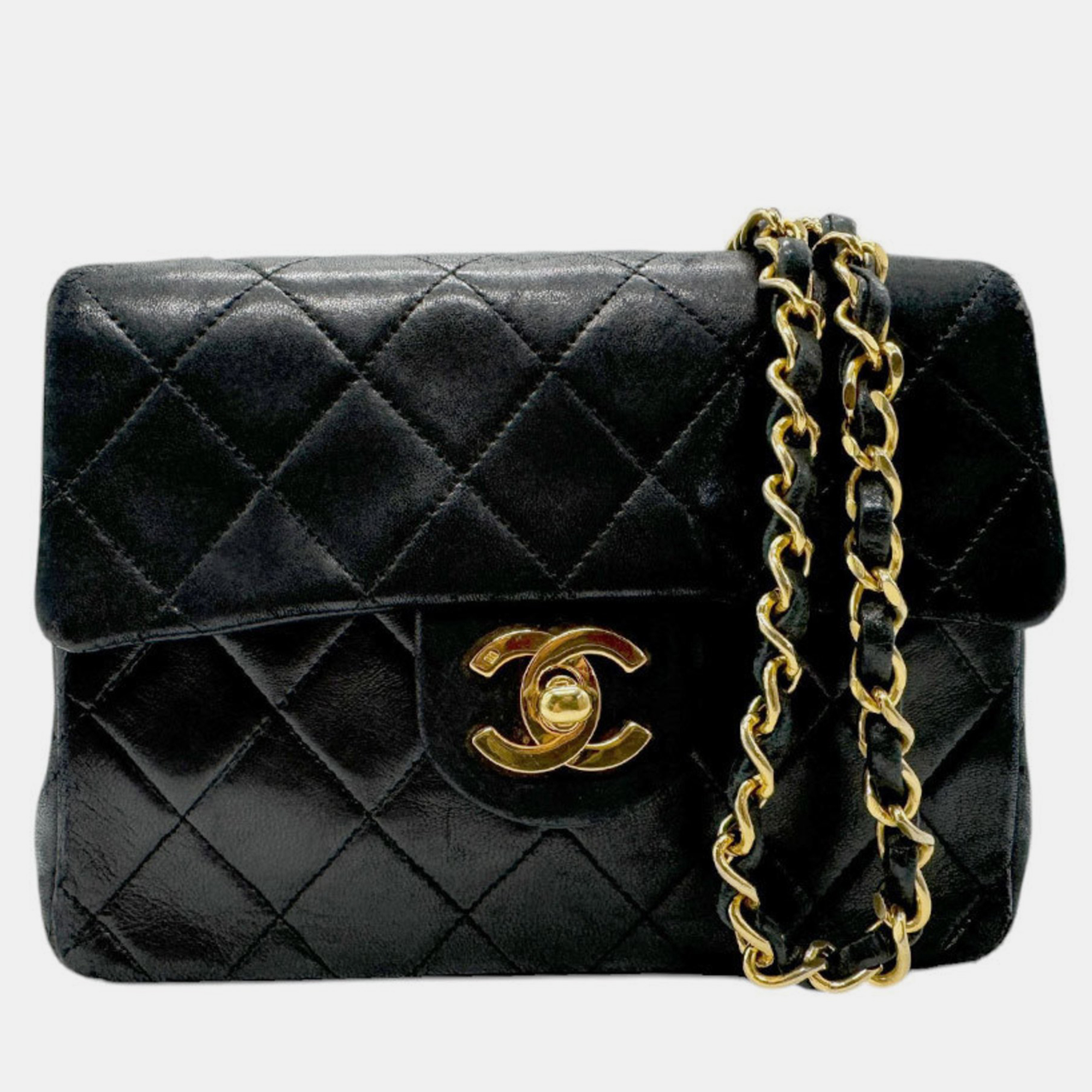 

Chanel Lambskin Black Gold Shoulder Bag