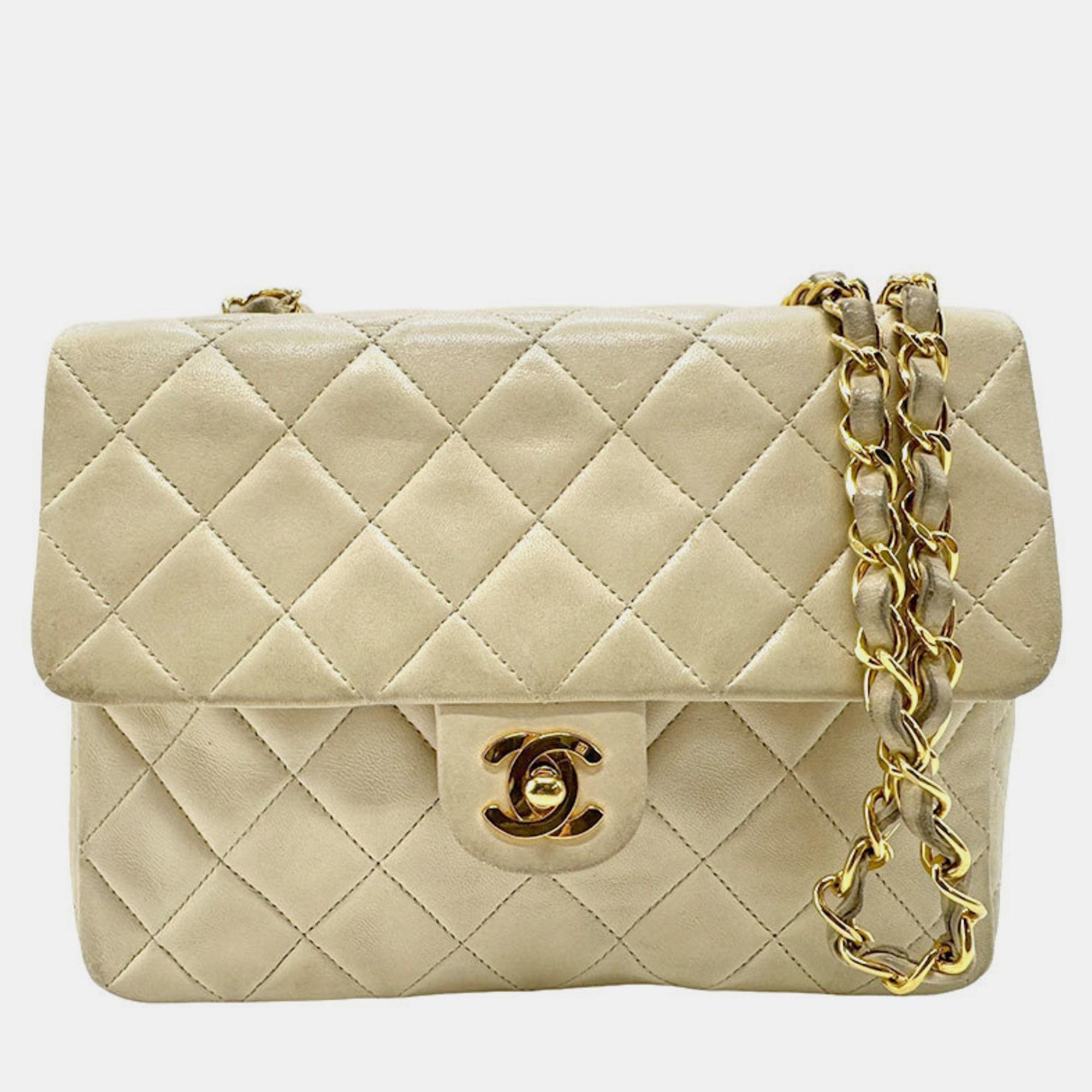 

Chanel Lambskin Light Beige Gold Shoulder Bag