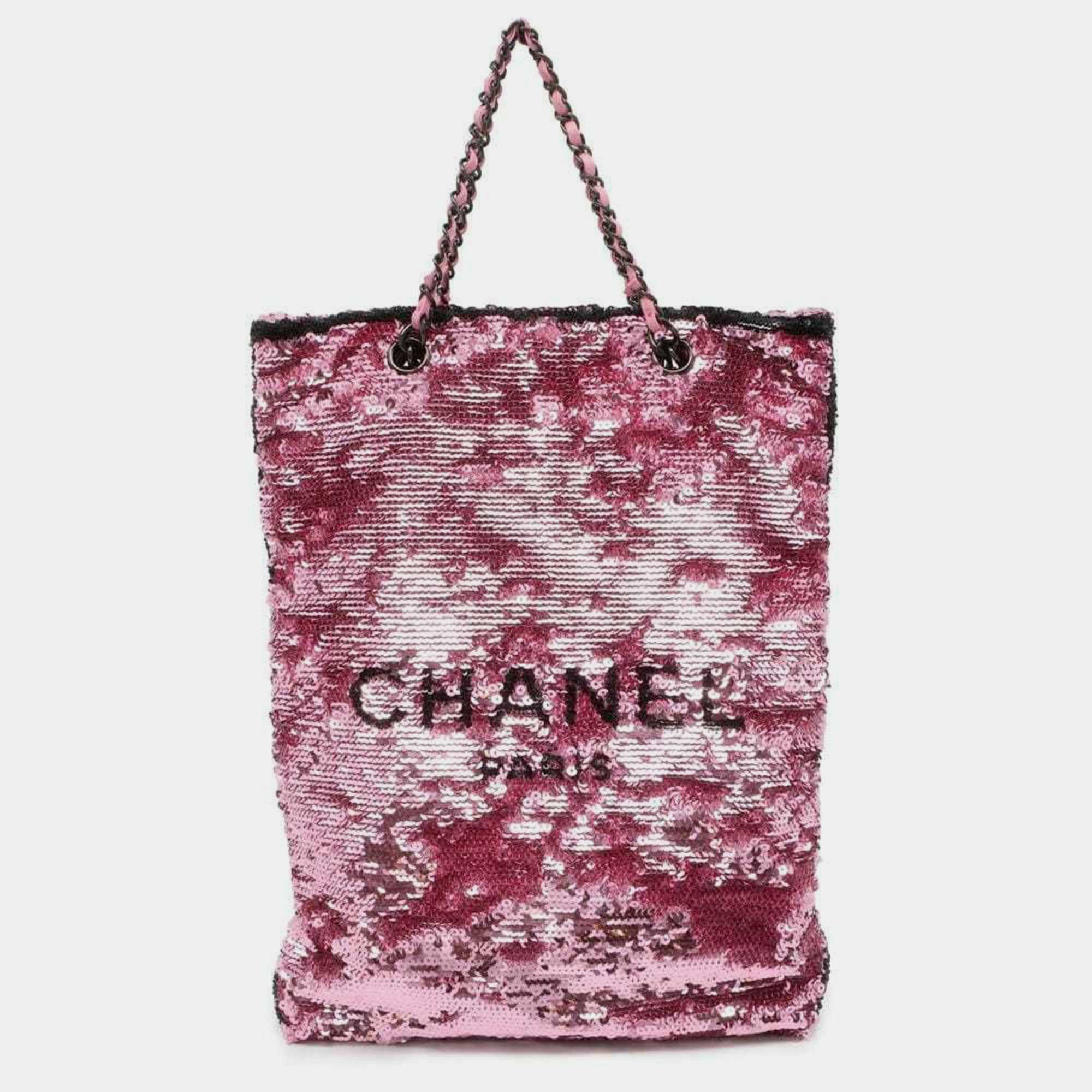 

Chanel Sequin Leather Black Tote Bag