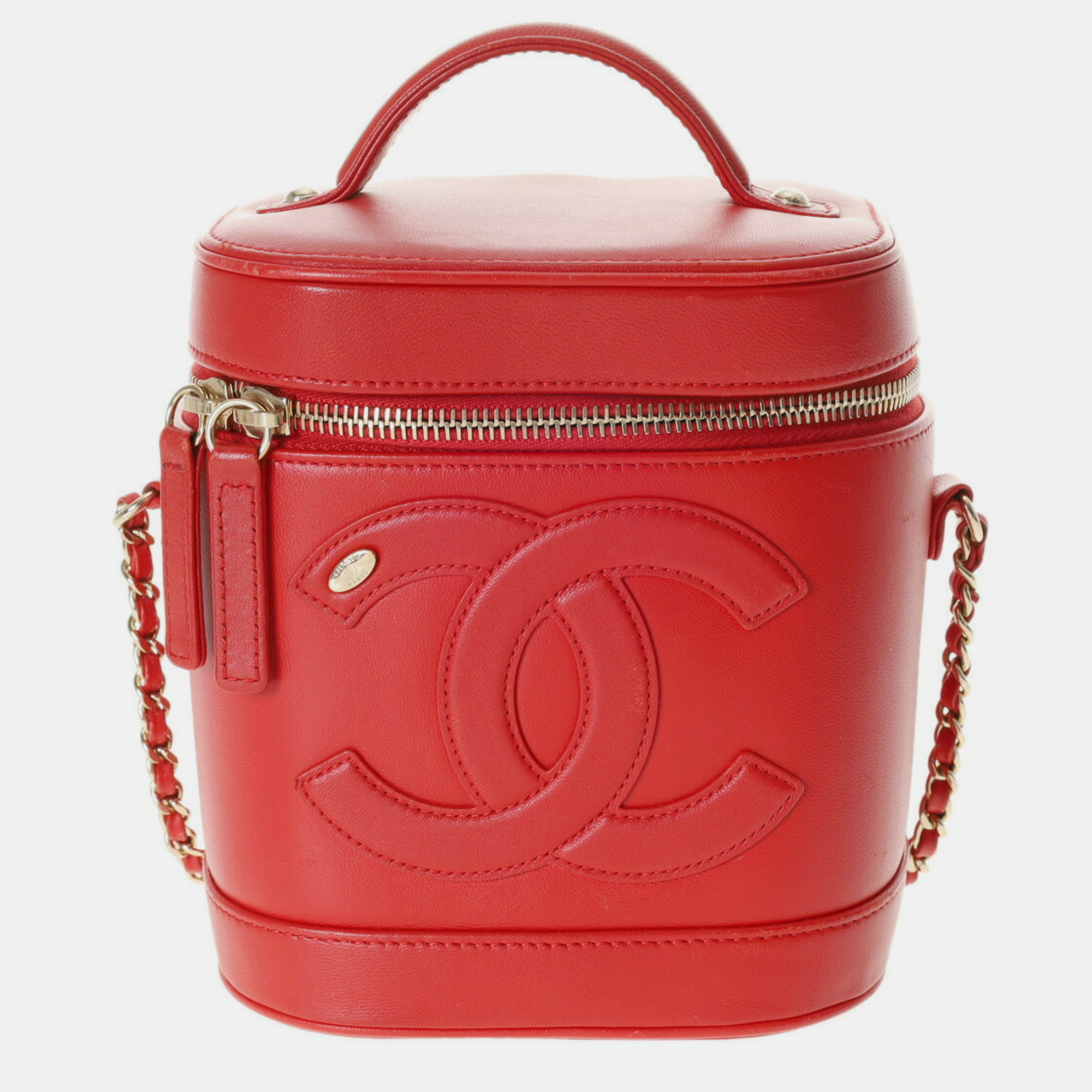 

Chanel Red Lambskin Vanity Chain Shoulder Bag