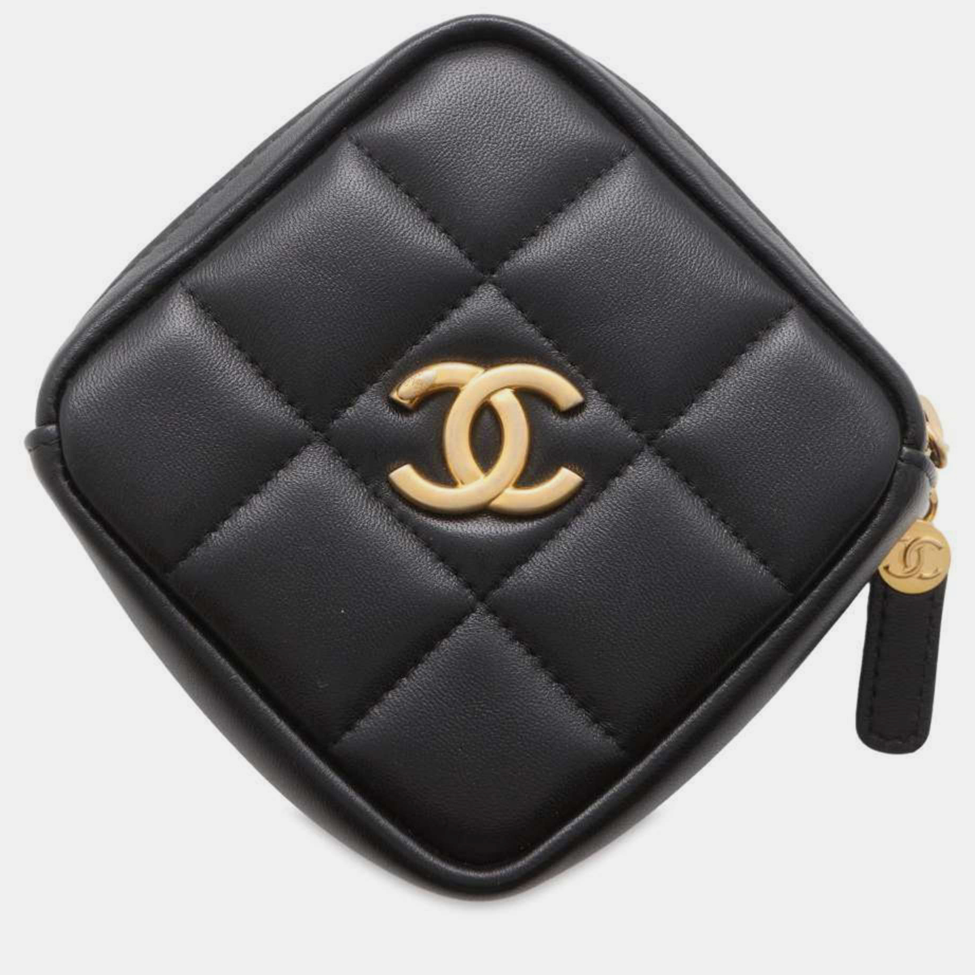 

Chanel Black Matelasse Coco Mark Lambskin Wallet