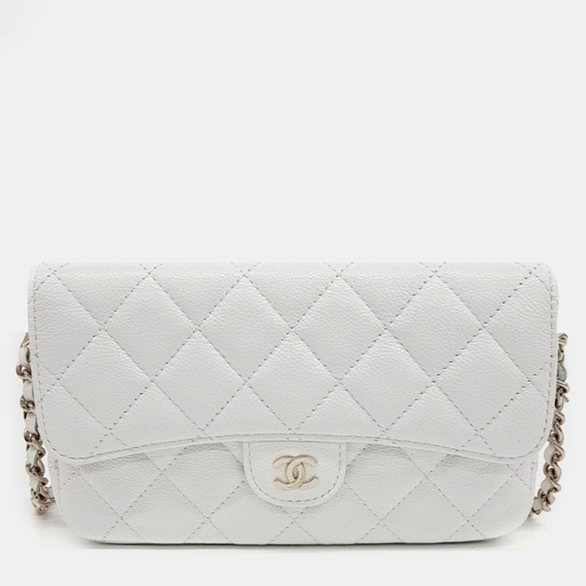 

Chanel Caviar Mini Crossbody Bag, White