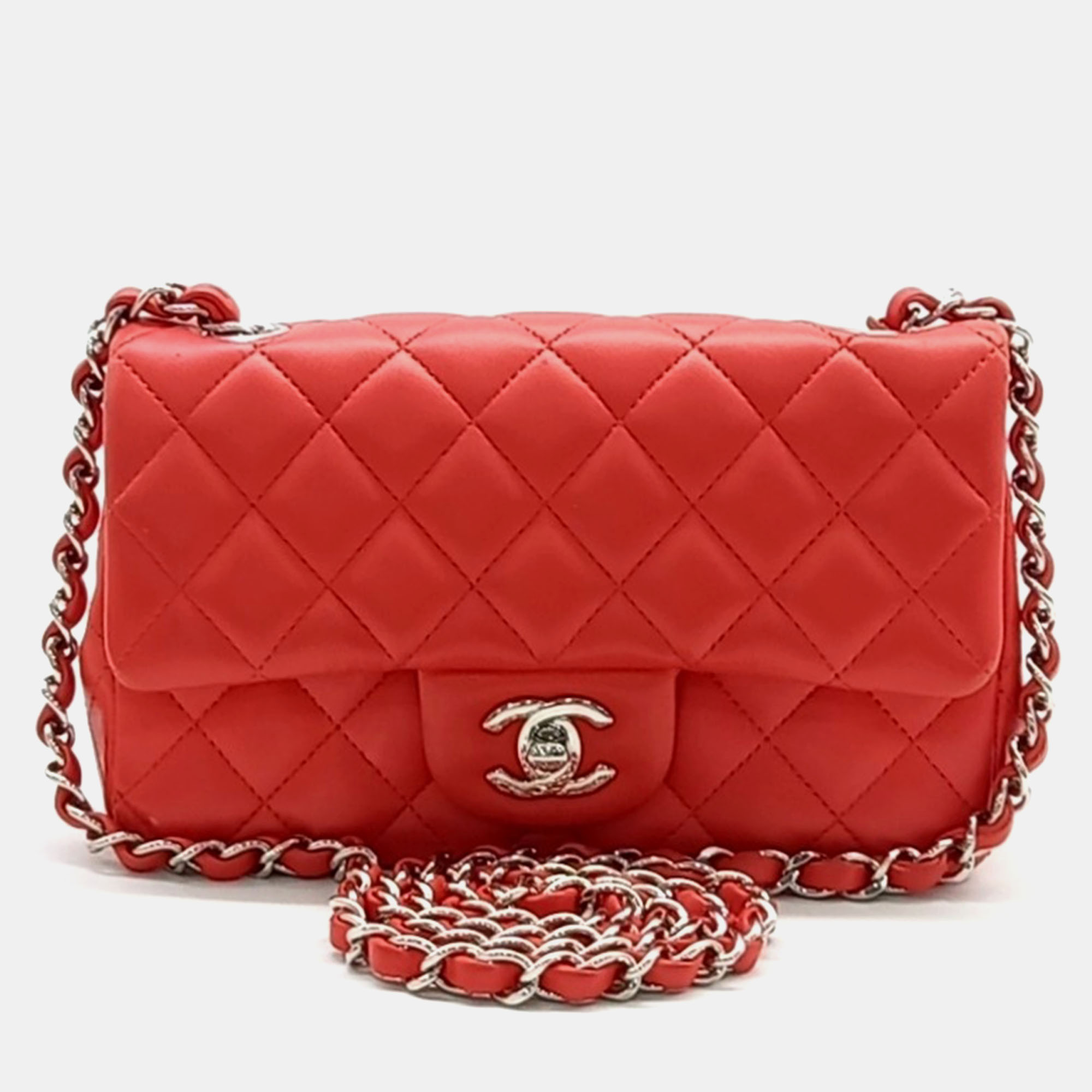 

Chanel Classic New Mini Crossbody Bag, Red