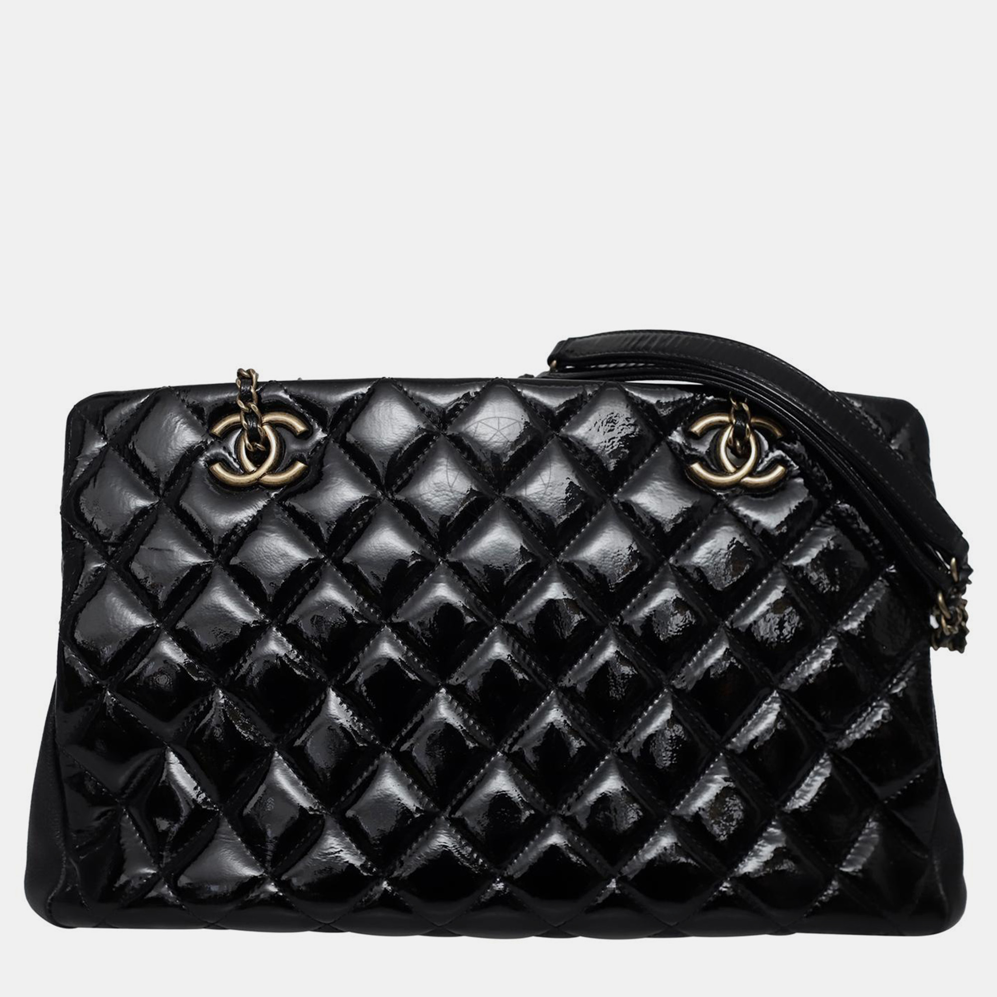 

Chanel Patent Quilted Shoulder Bag, Black