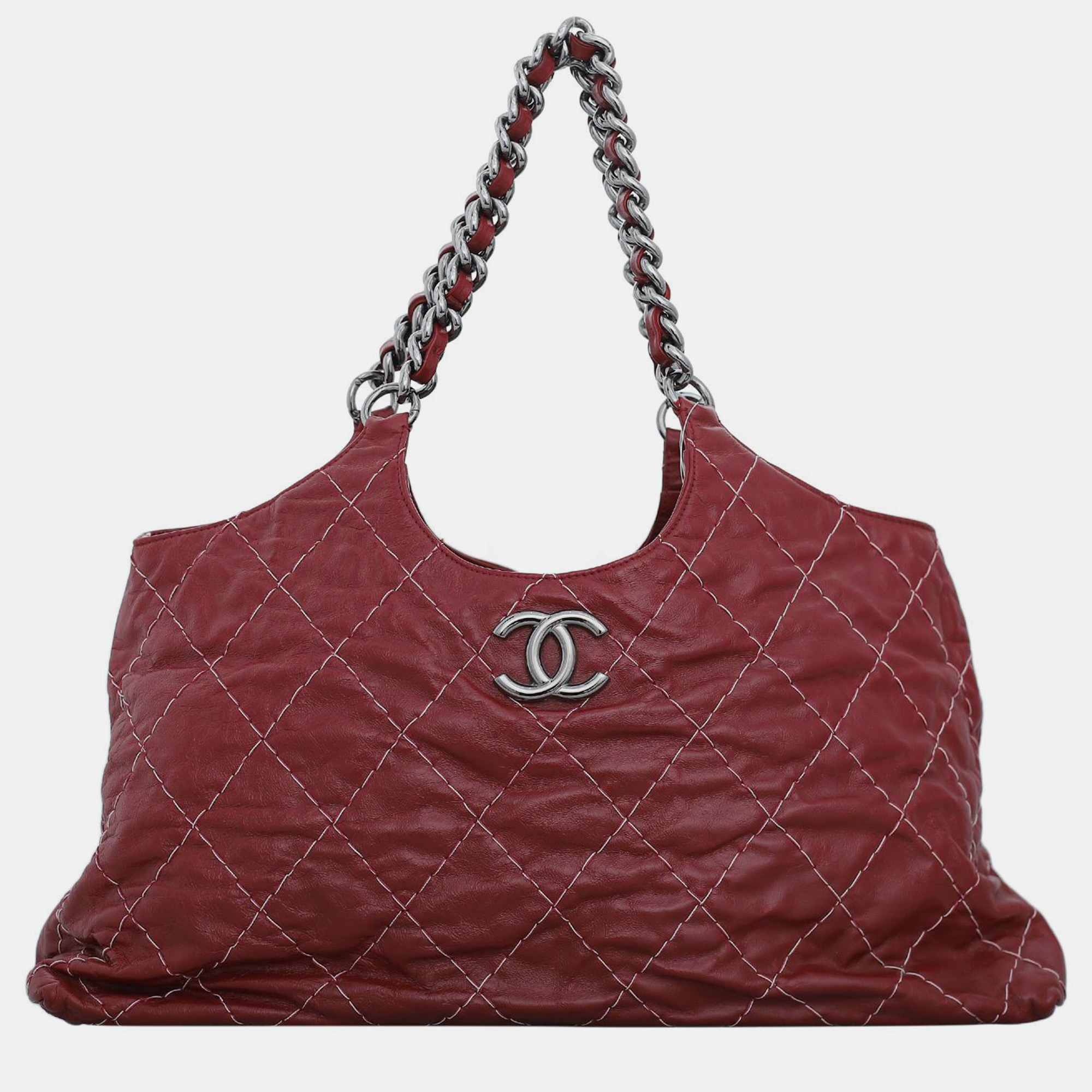 

Chanel Wild Stitch CC Chain Hobo Bag, Burgundy