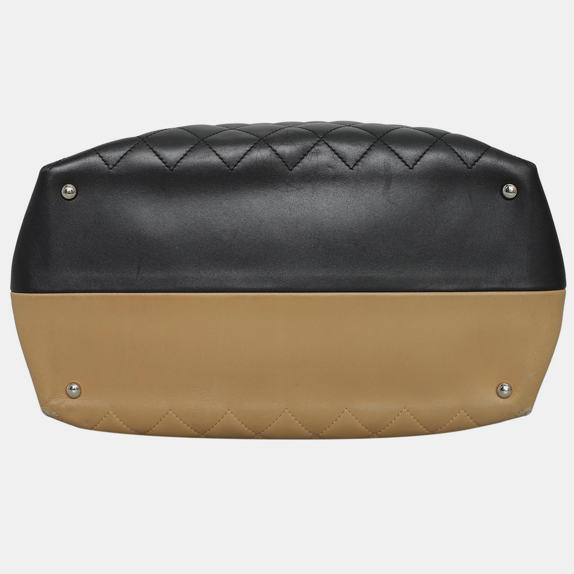 Chanel CC Quilted Bicolor Bowling Bag 