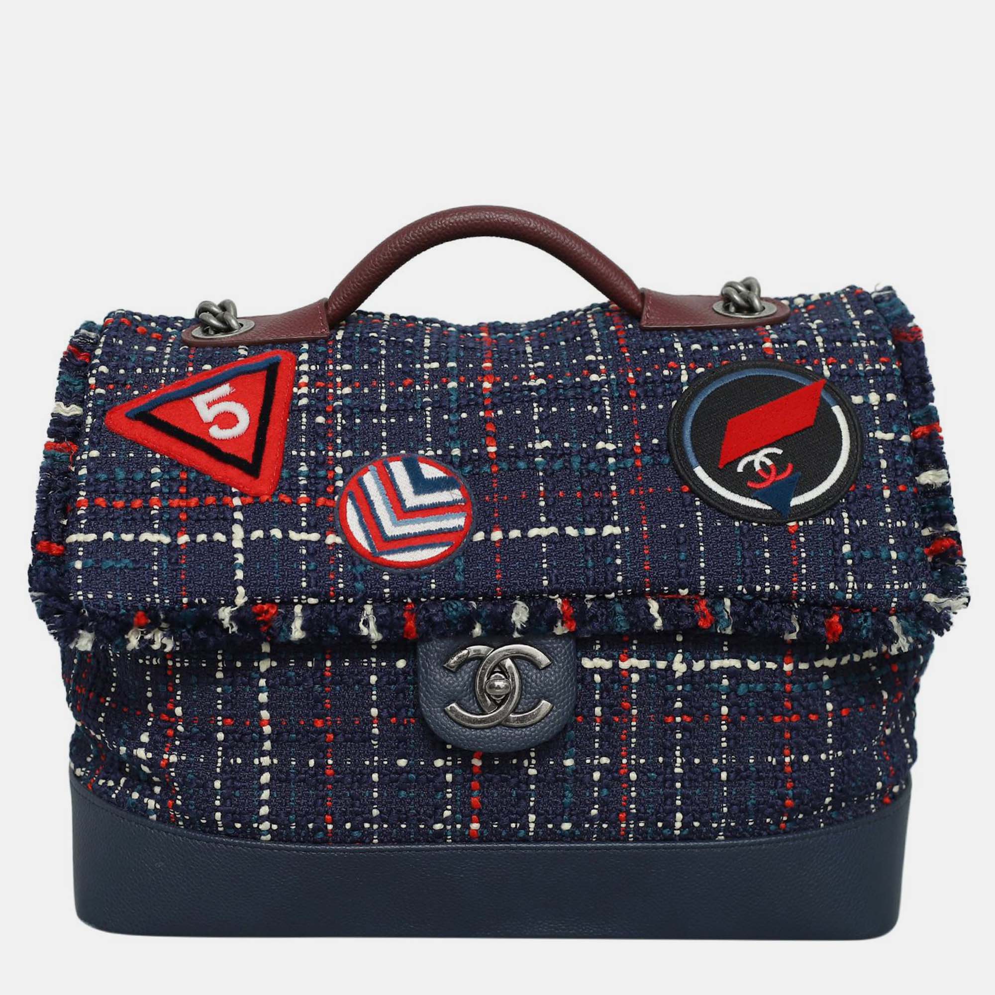 

Chanel S/S 2016 Airline Tweed Flap Bag, Multicolor