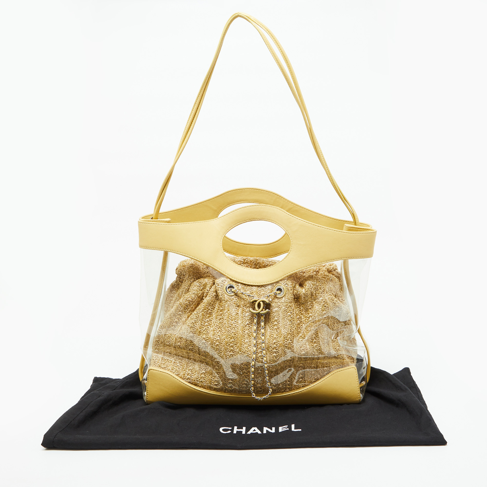 Chanel Yellow/Transparent PVC and Leather 31 Shopping Bag 