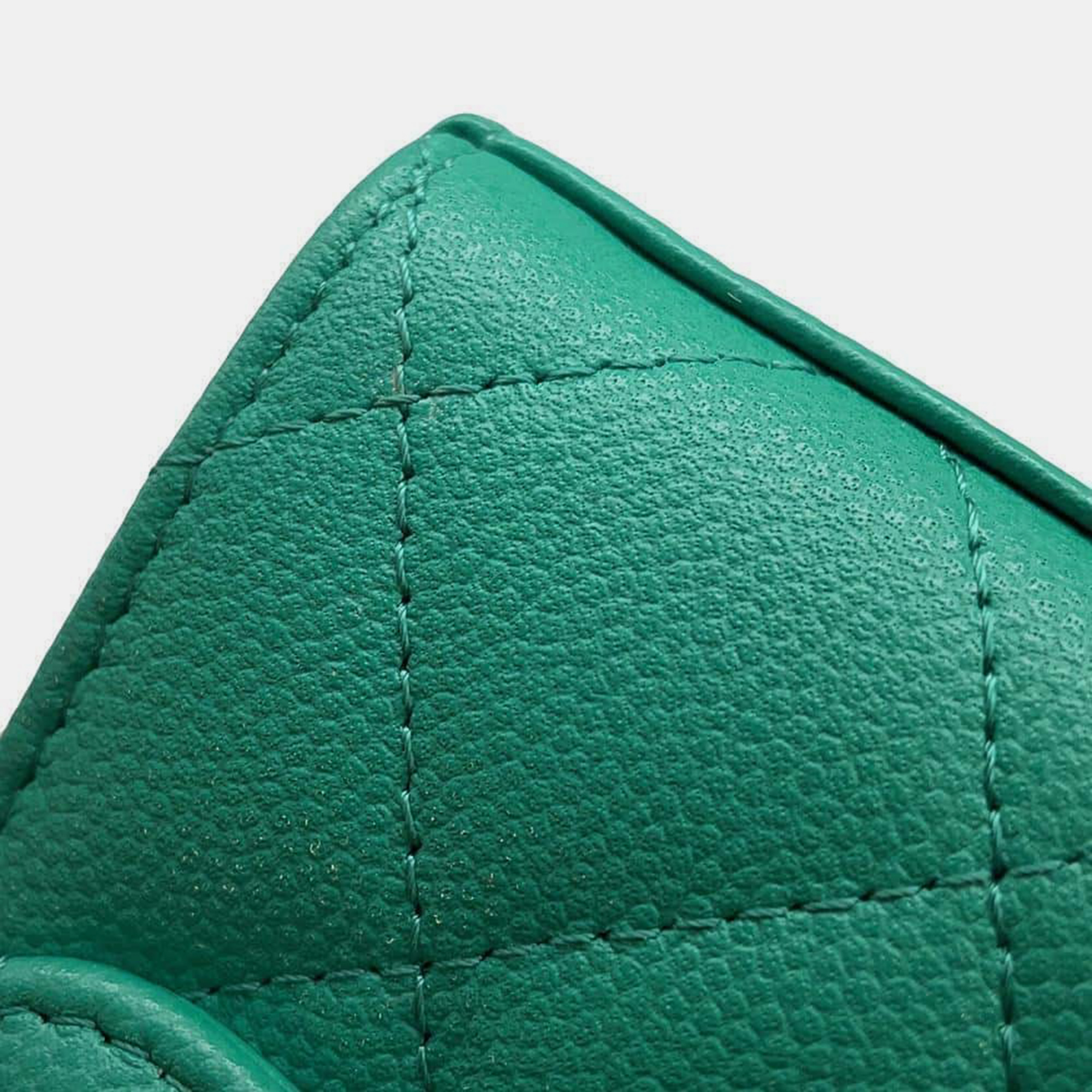 Chanel Green Caviar Leather Top handle Matelasse Chain Shoulder bag 