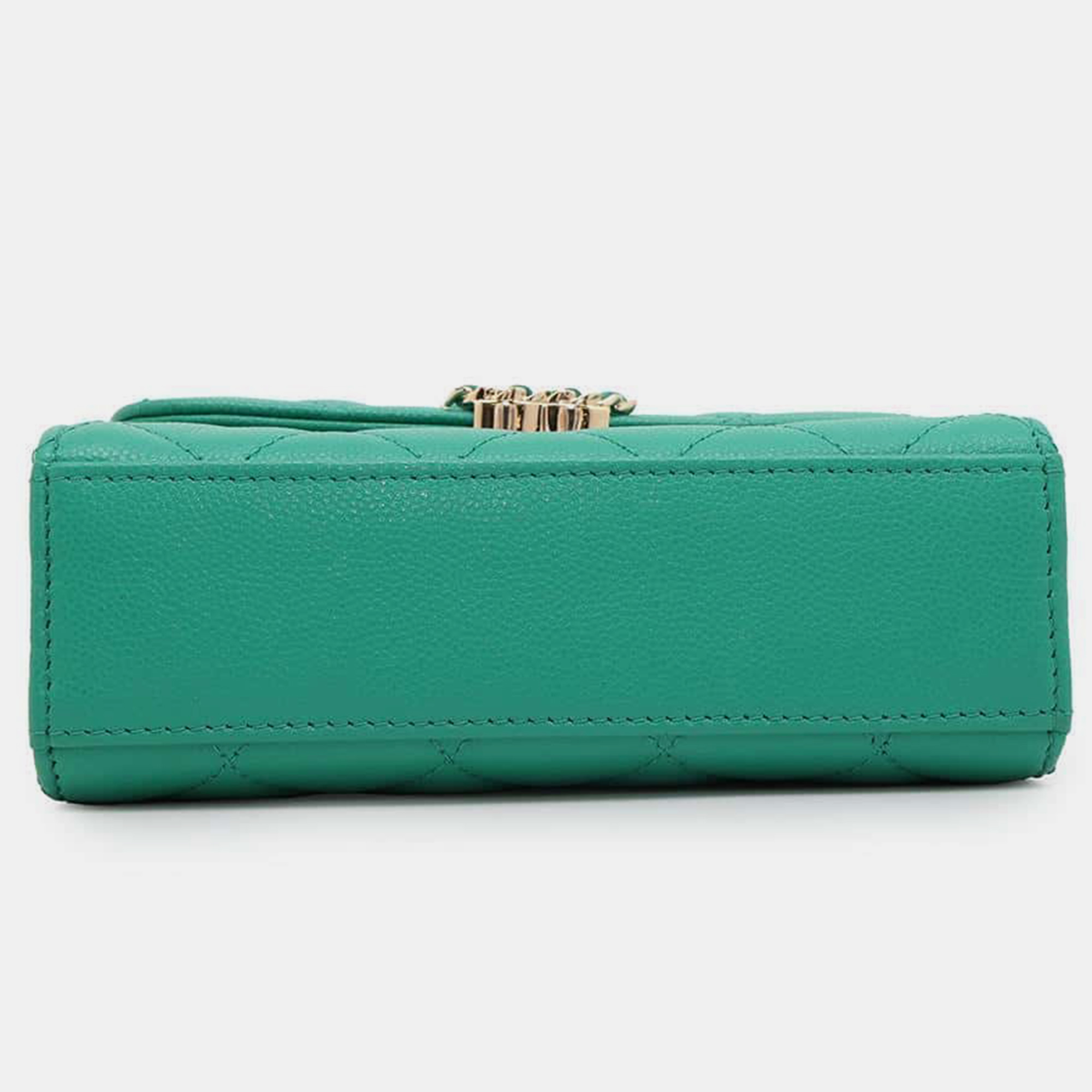 Chanel Green Caviar Leather Top handle Matelasse Chain Shoulder bag 