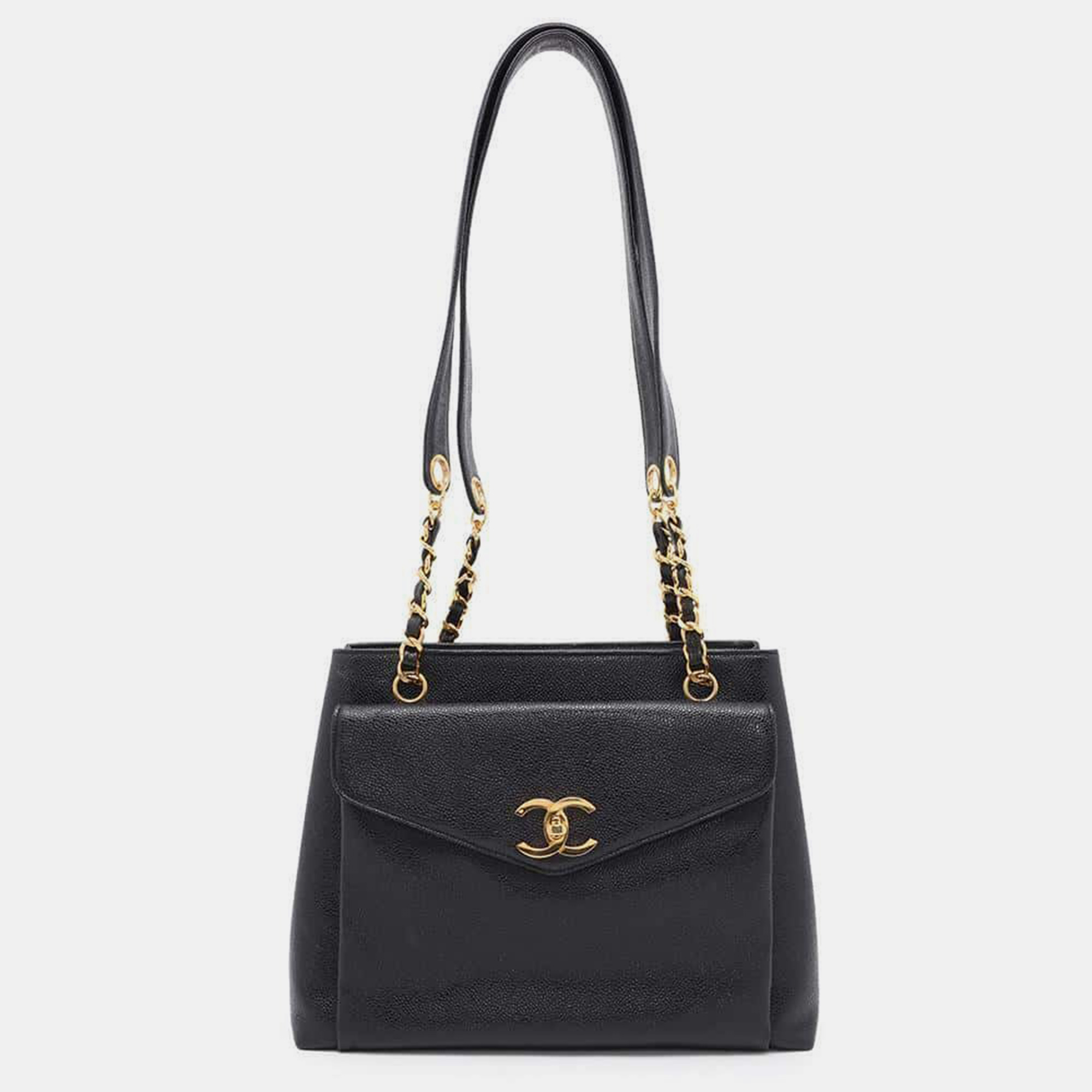 

Chanel Black Caviar Leather CC Logo ChainHandbag