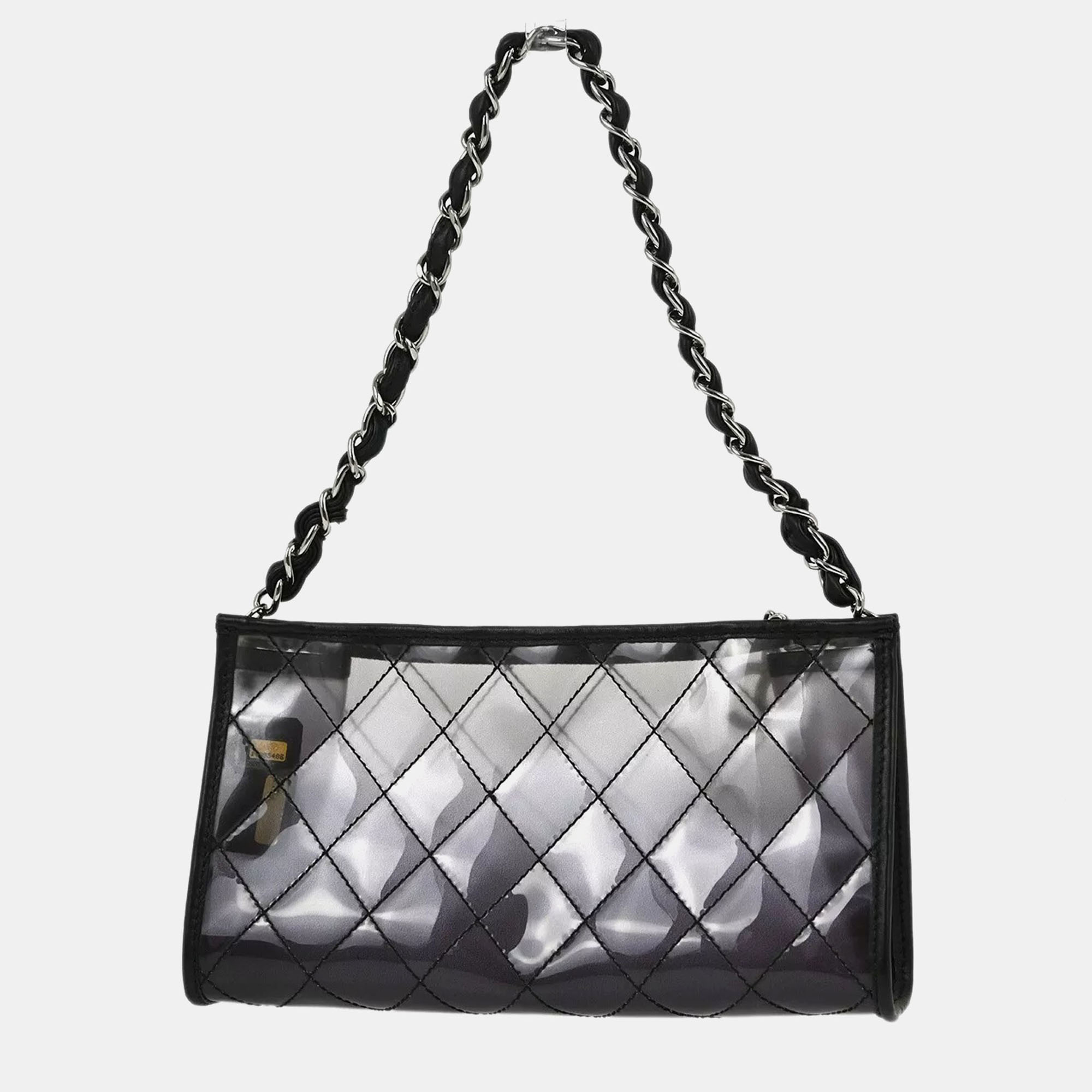 

Chanel Black Vinyl Chain Handbag