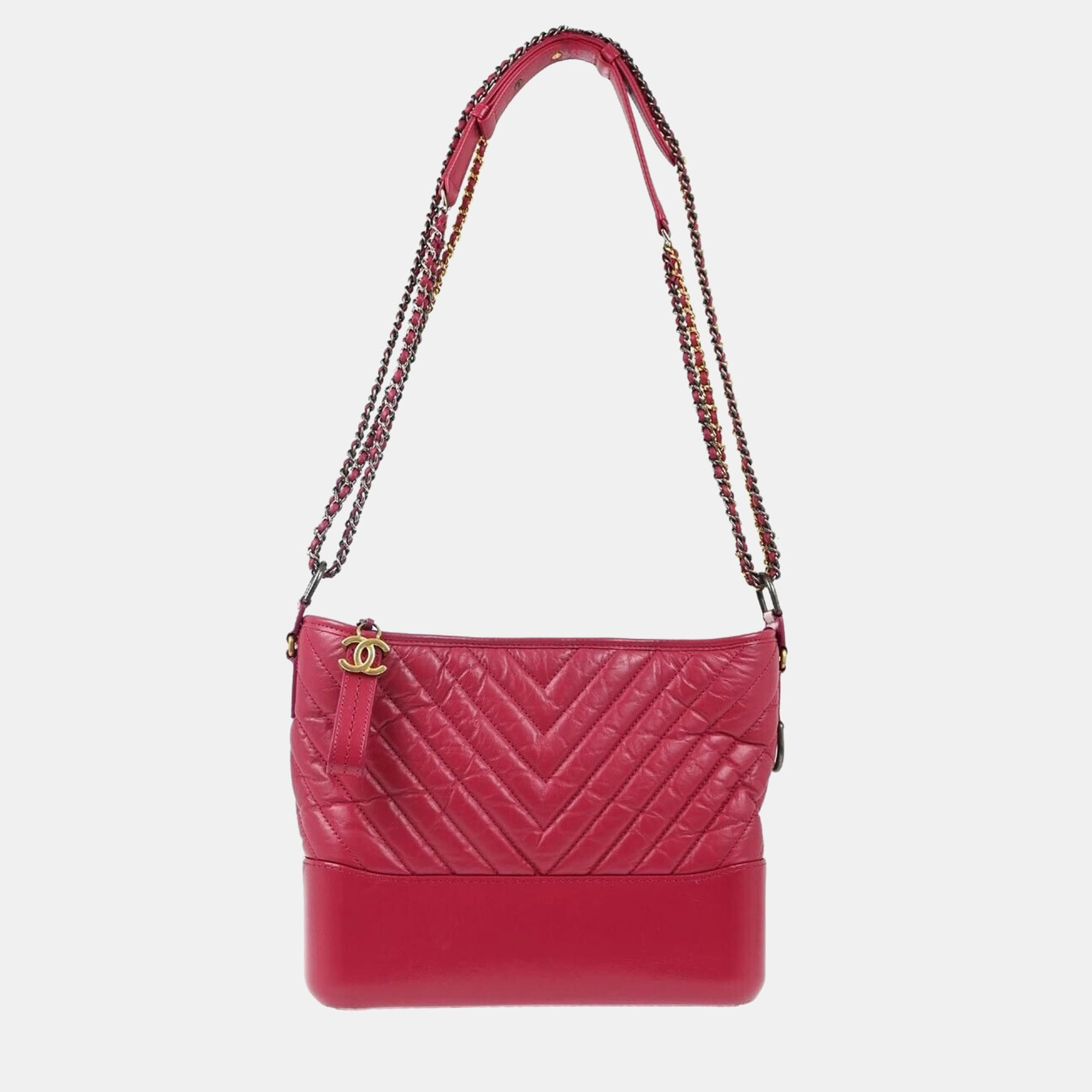 

Chanel Pink Calfskin Medium Gabrielle Chevron Shoulder Bag