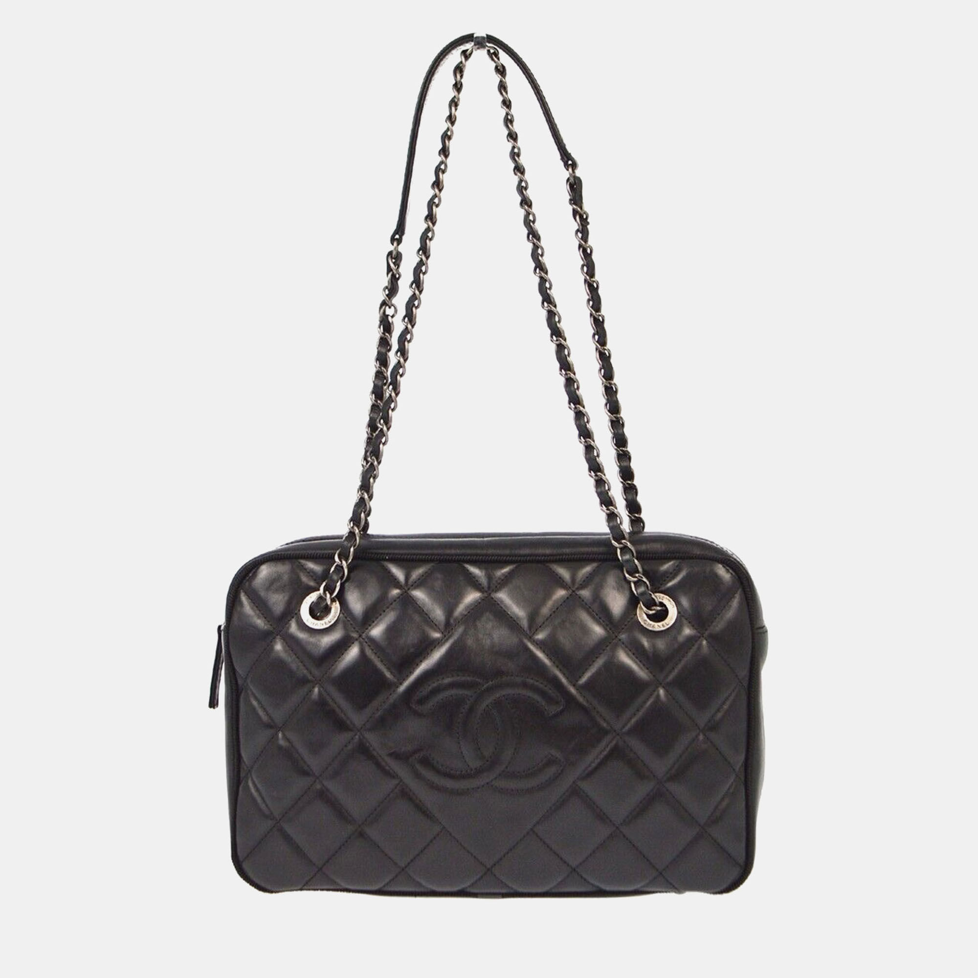 

Chanel Black Lambskin Shoulder Bag