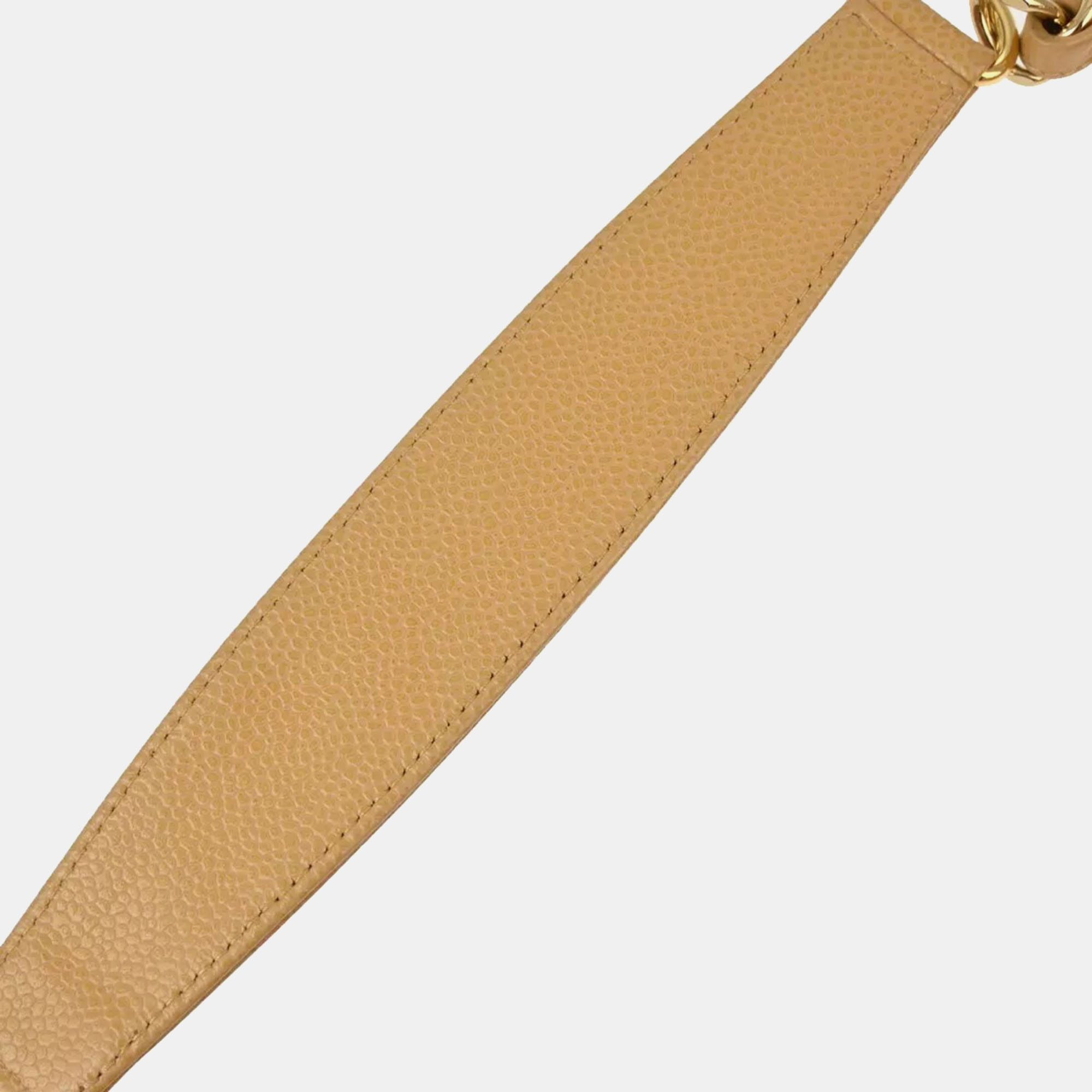 Chanel Beige Calfskin Chain Shoulder Bag 