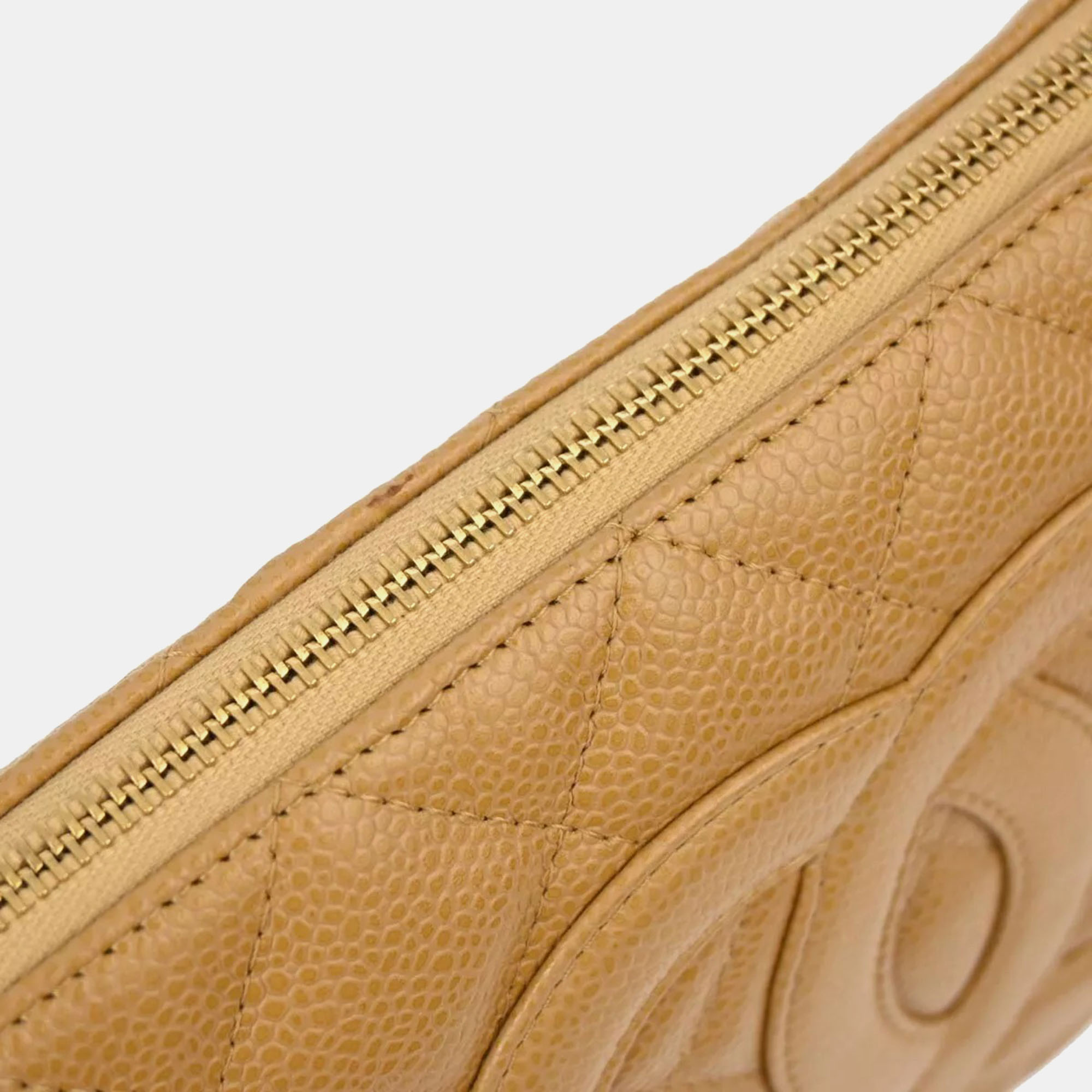 Chanel Beige Calfskin Chain Shoulder Bag 