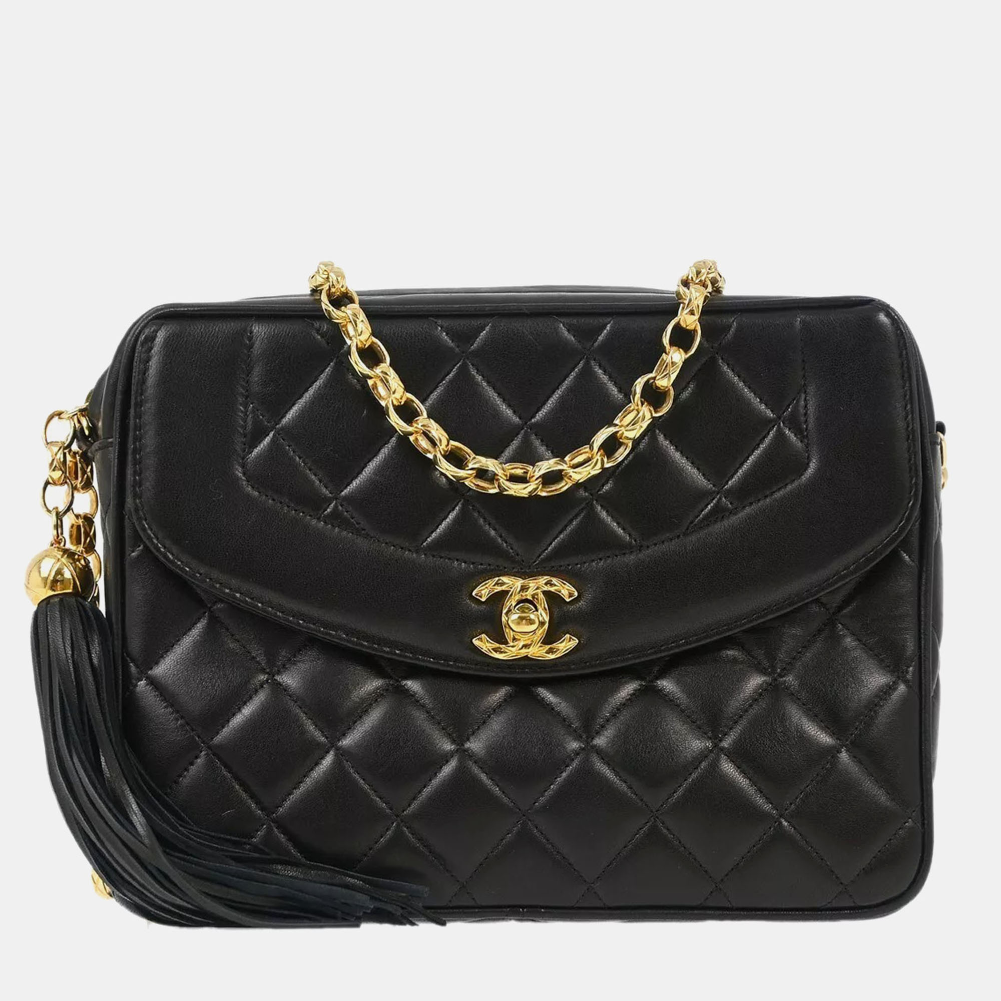 

Chanel Black Lambskin Camera Small Bag