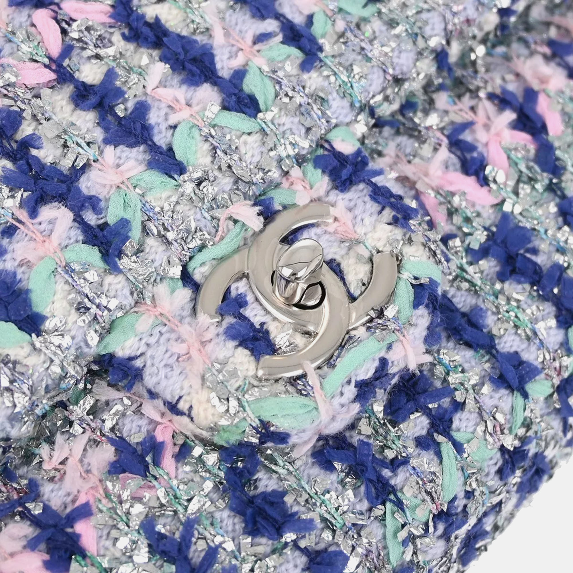 Chanel Multicolor Tweed Classic Single Flap Shoulder Bag 