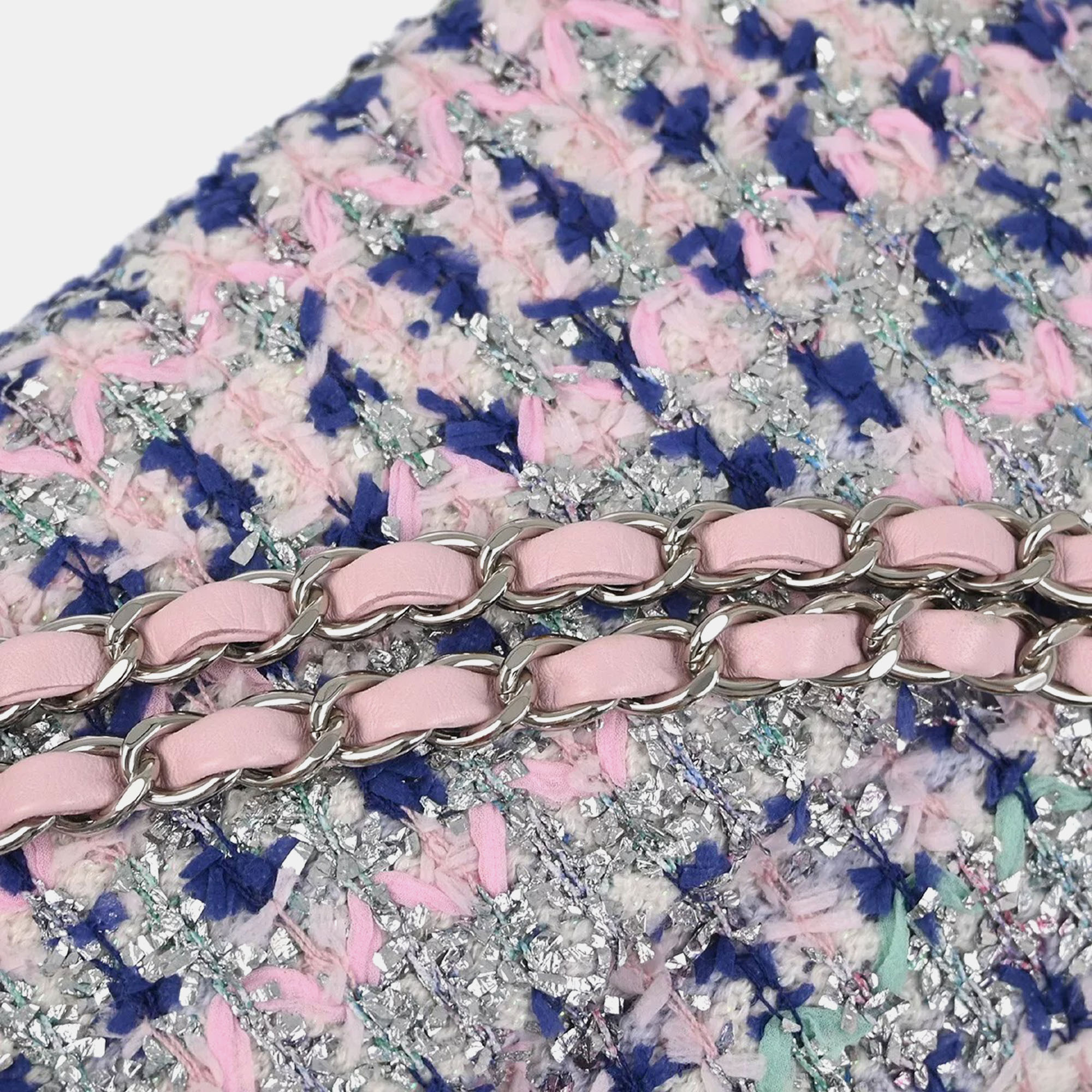 Chanel Multicolor Tweed Classic Single Flap Shoulder Bag 