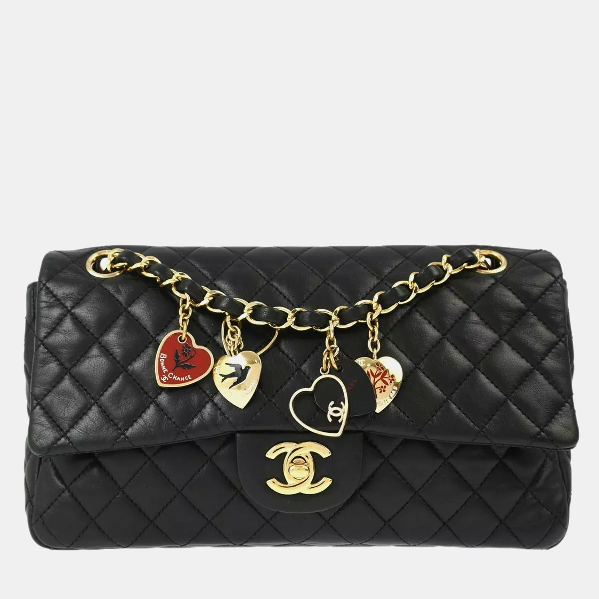 

Chanel Black Lambskin Valentine Shoulder Bag