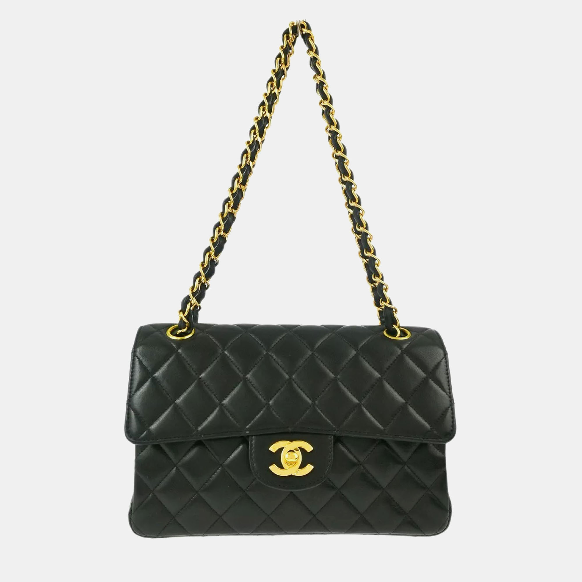 

Chanel Black Lambskin Double Sided Classic Flap Shoulder Bag