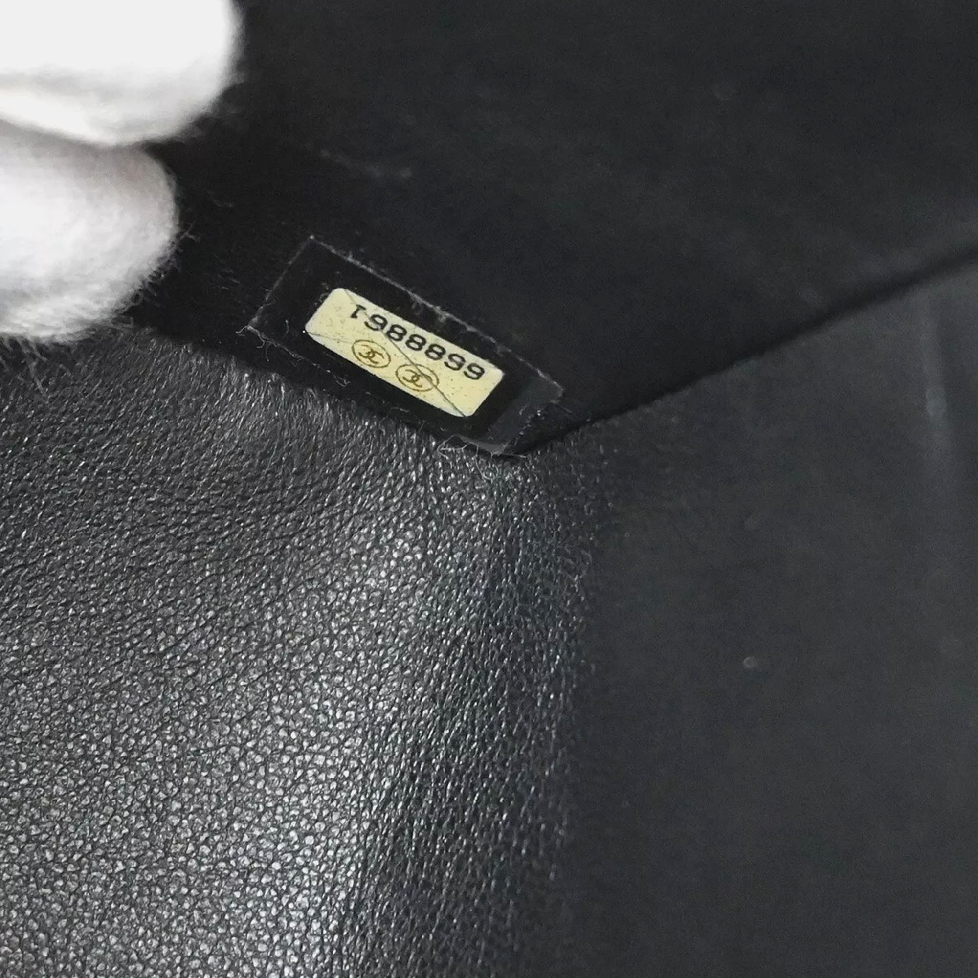 Chanel Black Calfskin Jumbo Classic Flap Shoulder Bag 