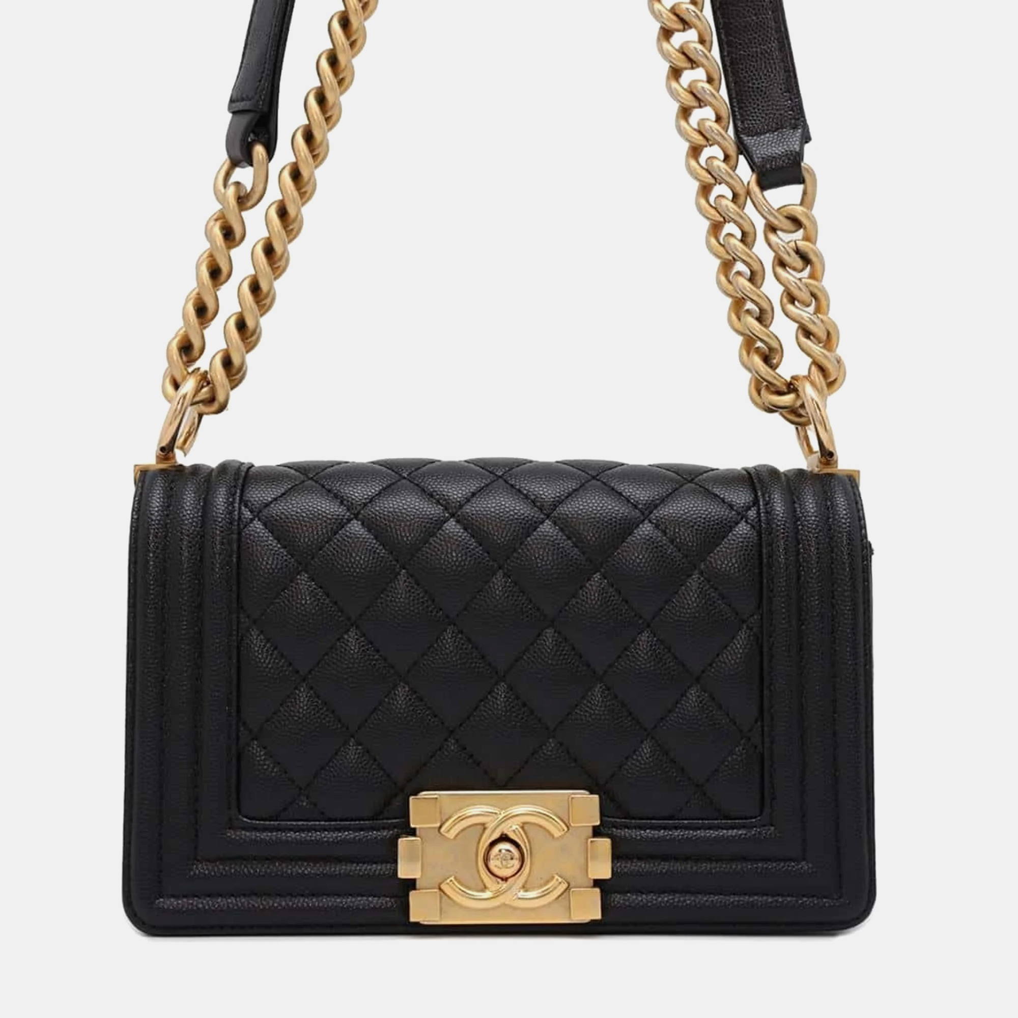 

Chanel Black Boy Small Matelasse Coco Mark Chain Shoulder Bag