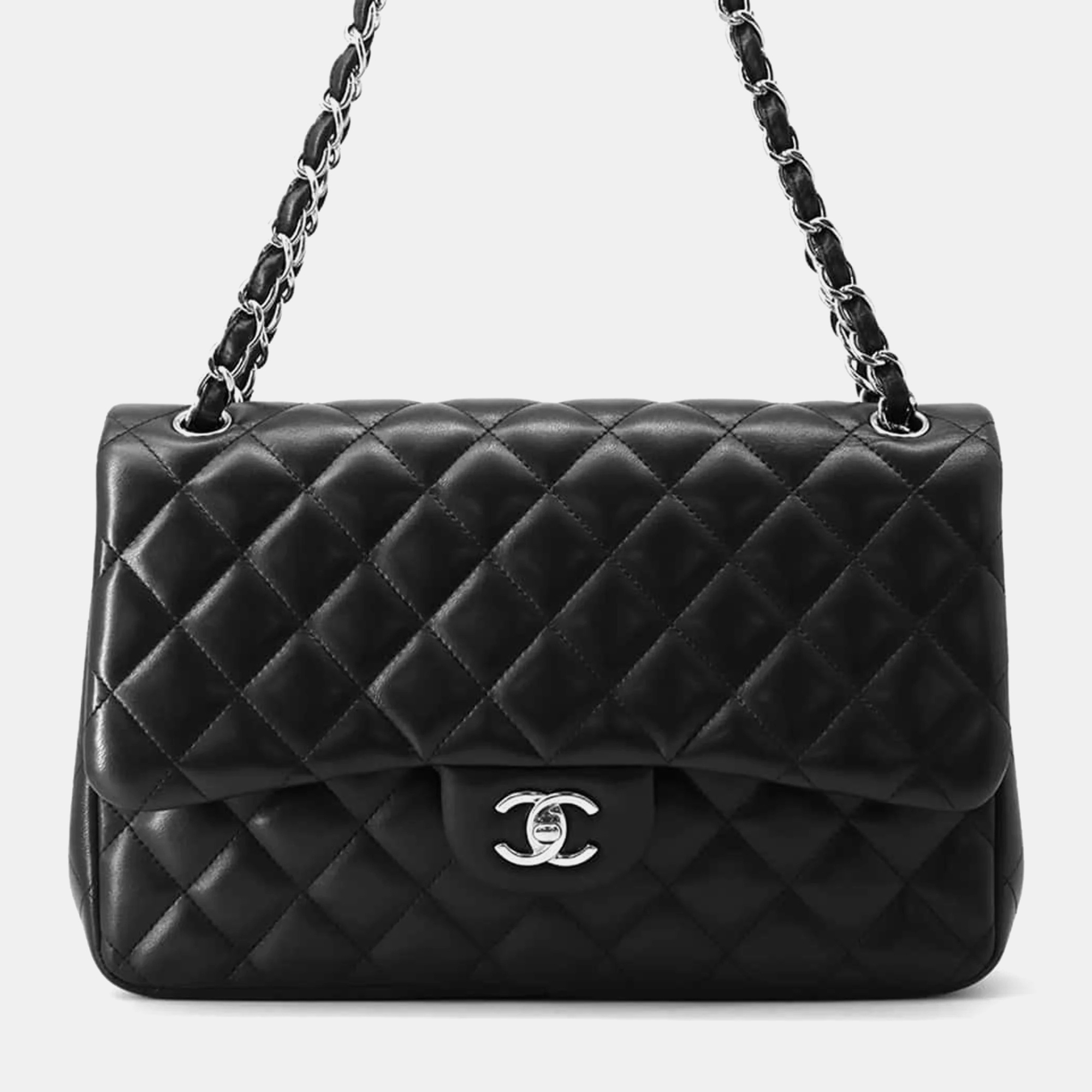 

Chanel Black Matelasse 30 Lambskin Coco Mark Chain Shoulder Bag