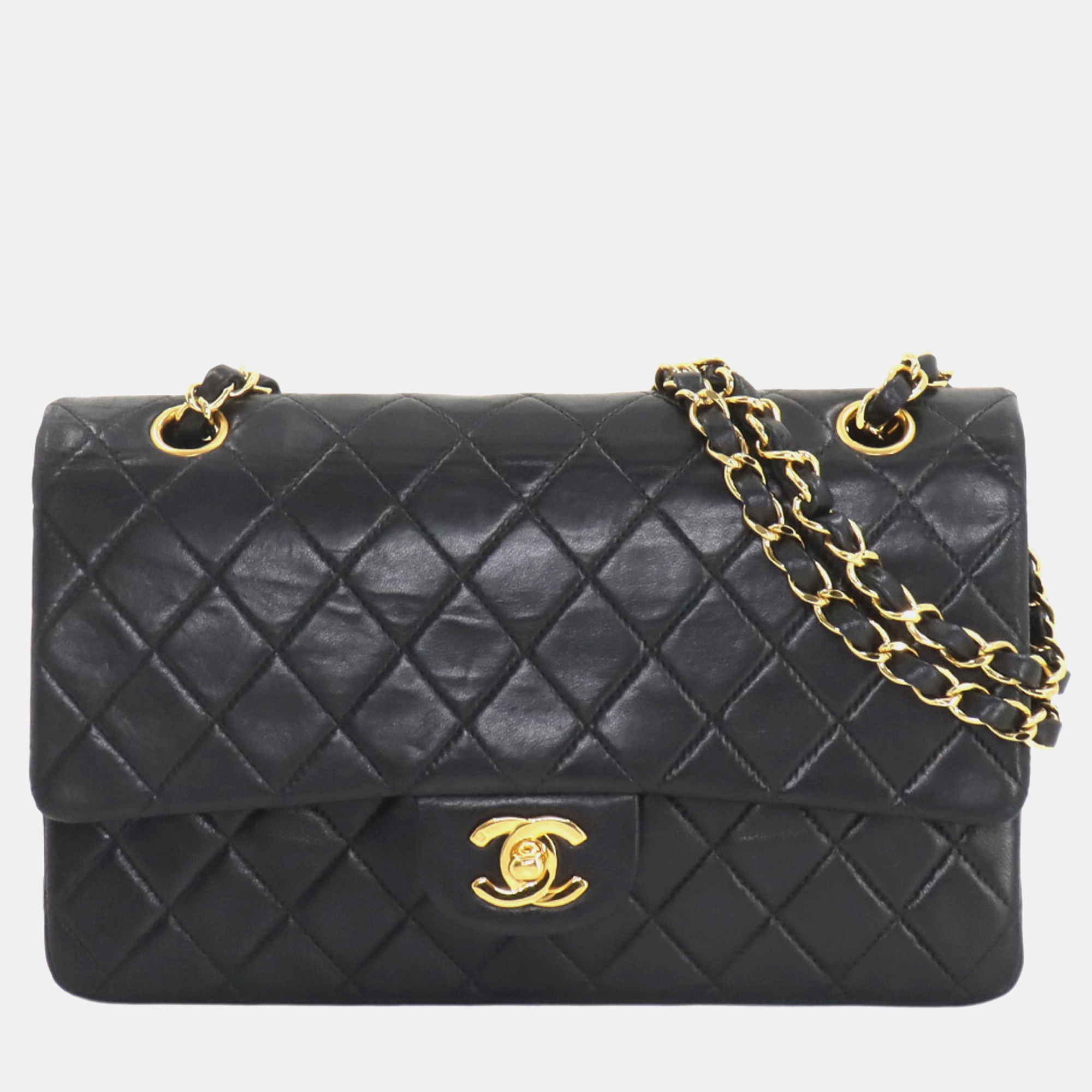 

Chanel Leather Black Matelasse 25 Chain Shoulder Bag