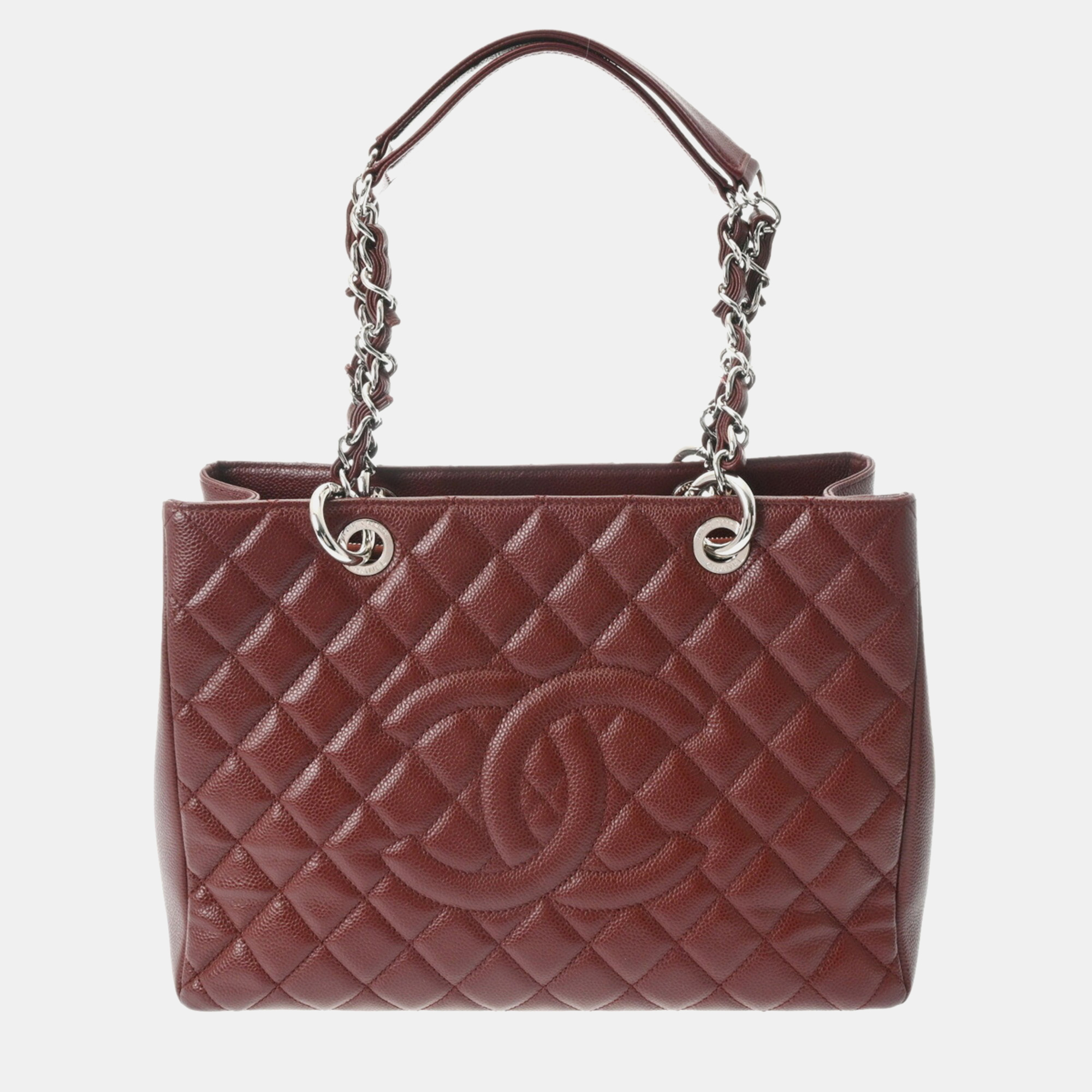 

Chanel Bordeaux Caviar Skin Matelasse GST Tote Bag, Brown