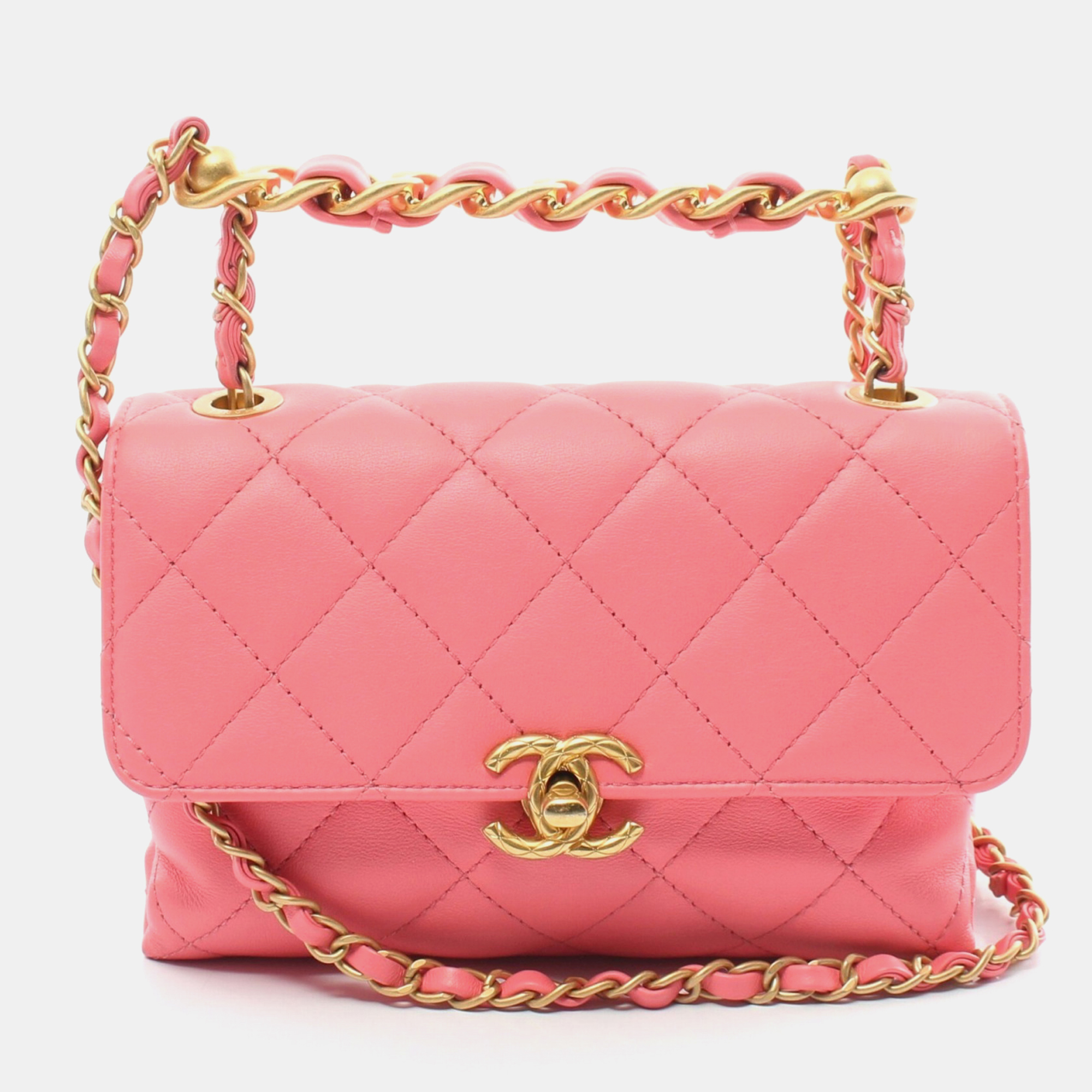 

Chanel Lambskin Pink Matelasse Shoulder Bag