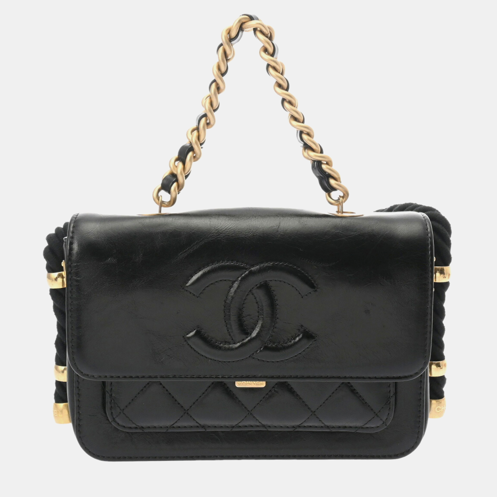 

Chanel Black Leather En Vogue Rope Shoulder Bag