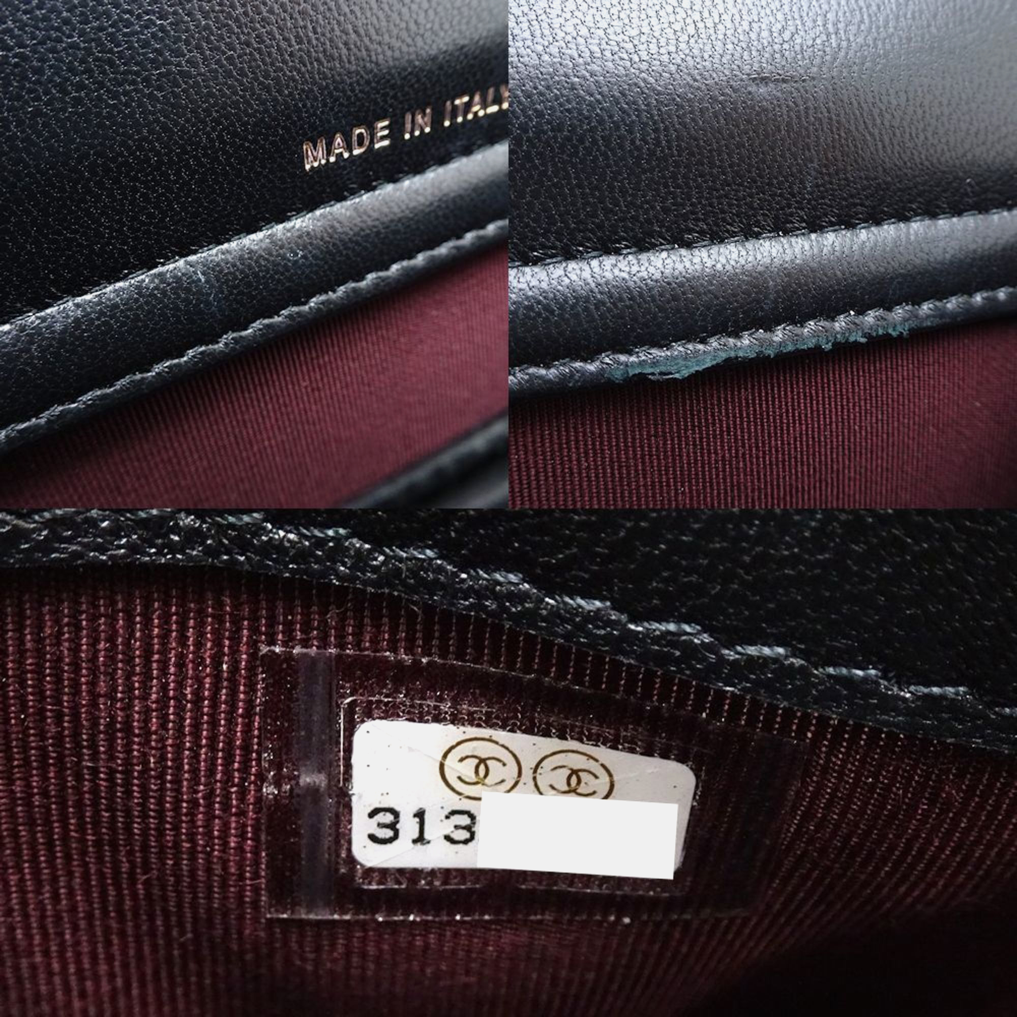Chanel Lambskin Black Flap Phone Case Shoulder Bag 