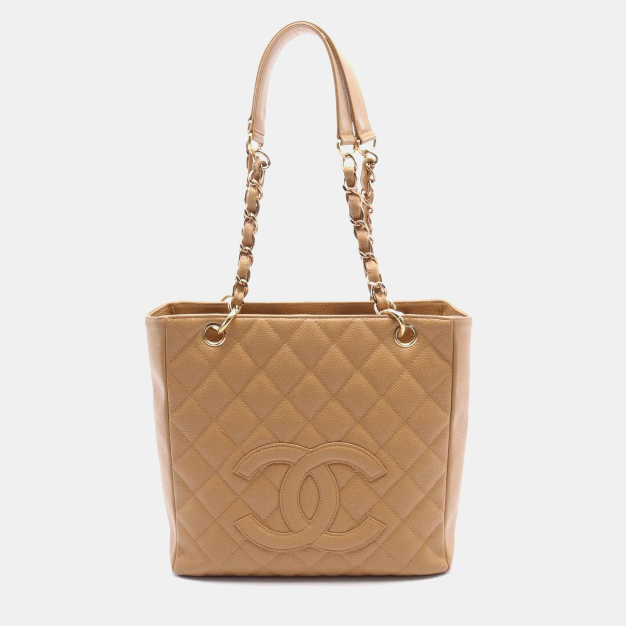 

Chanel Caviar Skin (Grained Calf) Beige Matelasse PST Tote Bag