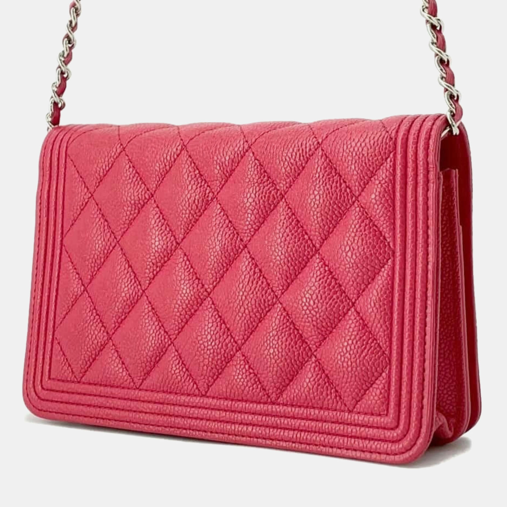 Chanel Boy Matelasse Coco Mark Chain Wallet Bag 