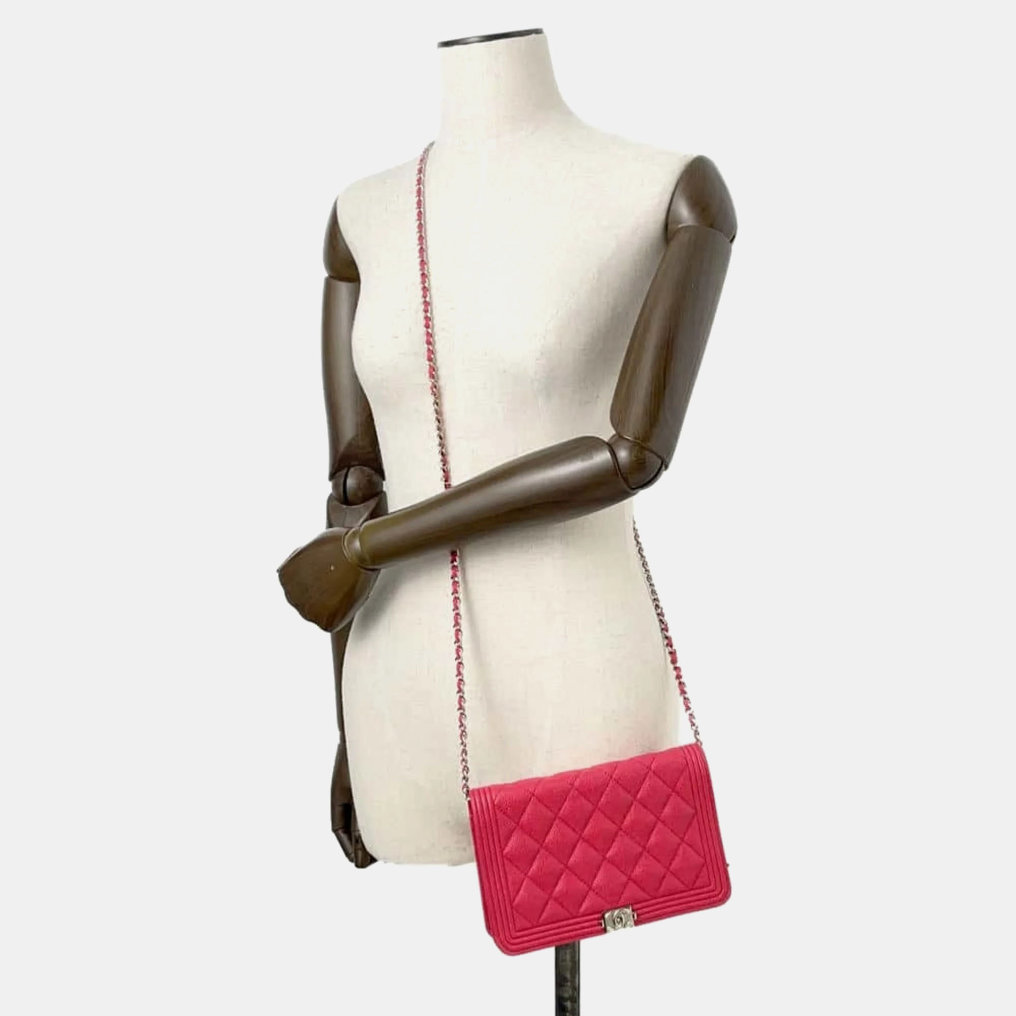 Chanel Boy Matelasse Coco Mark Chain Wallet Bag 