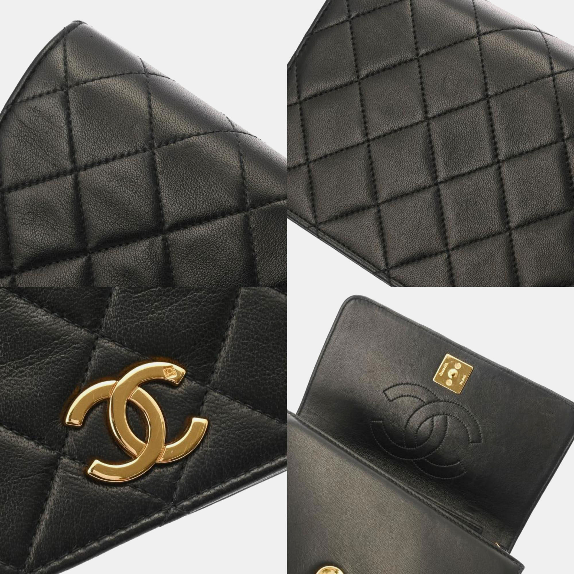 Chanel Black Lambskin Matelasse Chain Shoulder 19 Bag 