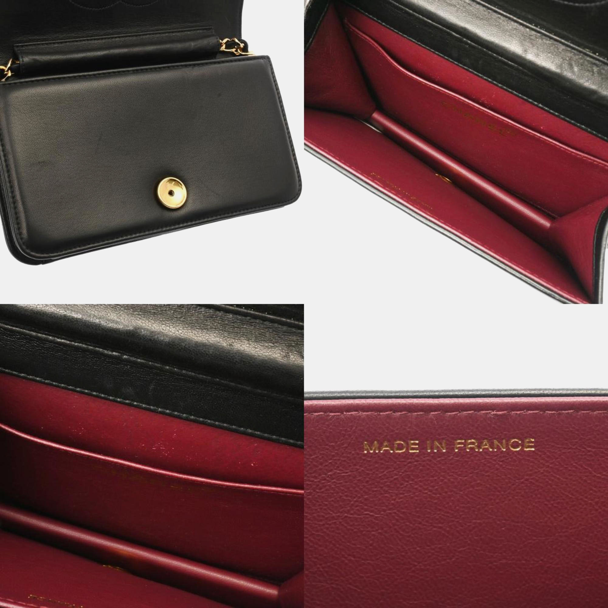 Chanel Black Lambskin Matelasse Chain Shoulder 19 Bag 