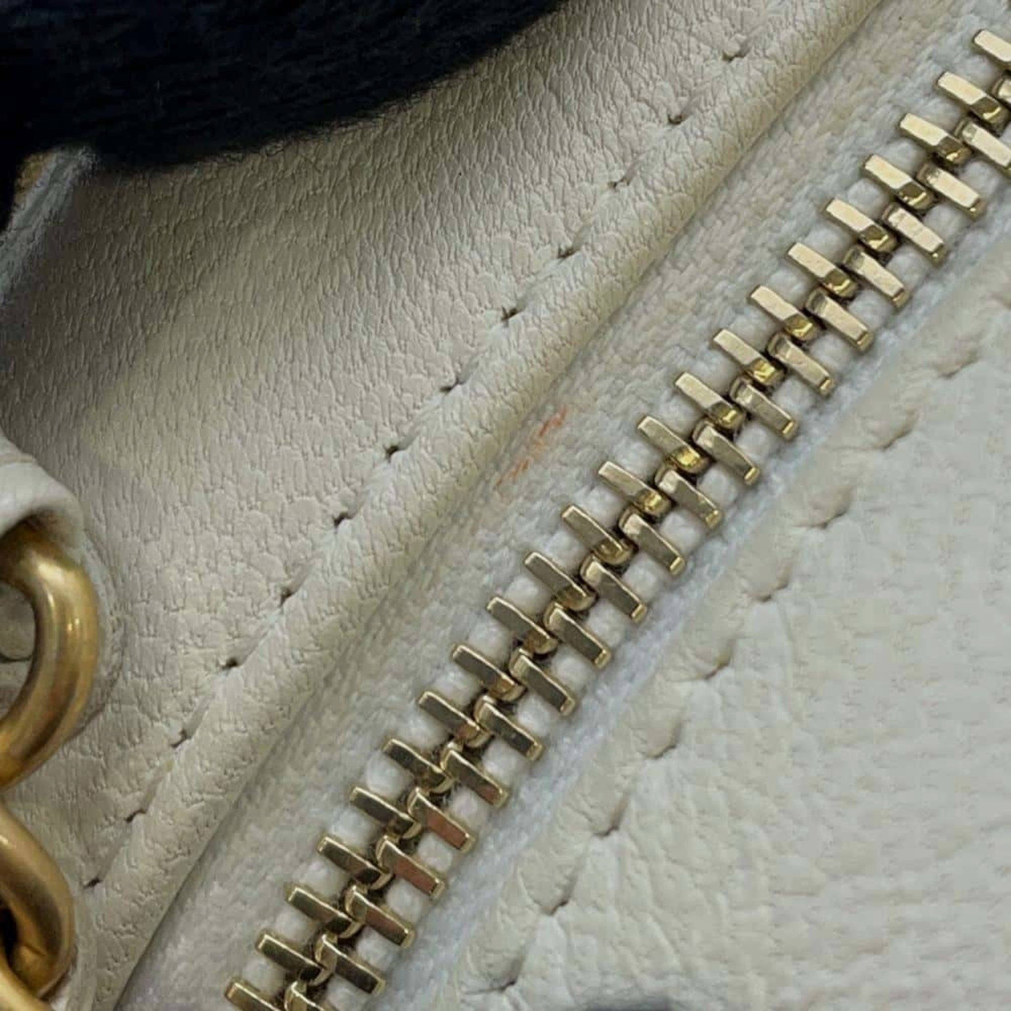 Chanel Lambskin White Coco Mark Matelasse Round Chain Shoulder Bag 